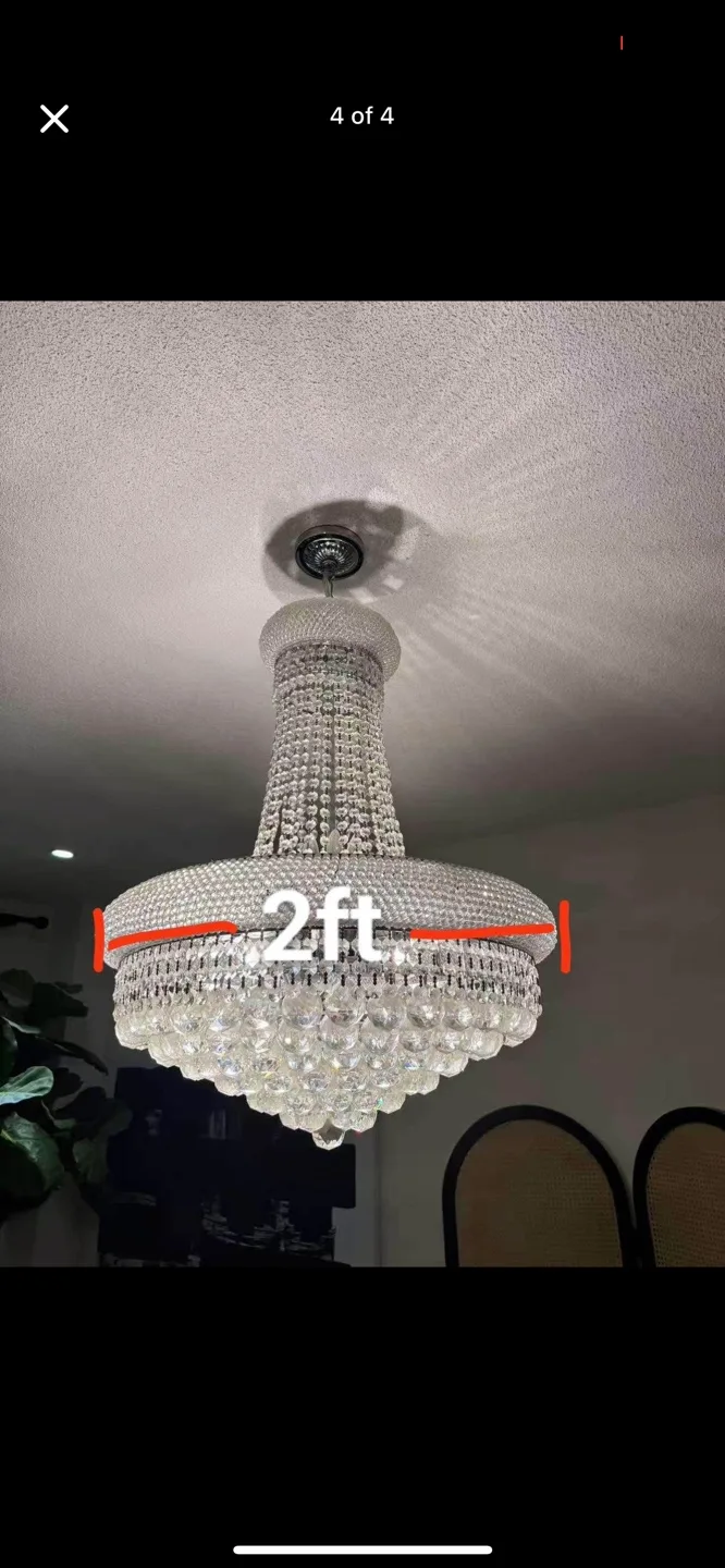 New Crystal Chandelier - 3ft Height, 2ft Width image indicator(4)