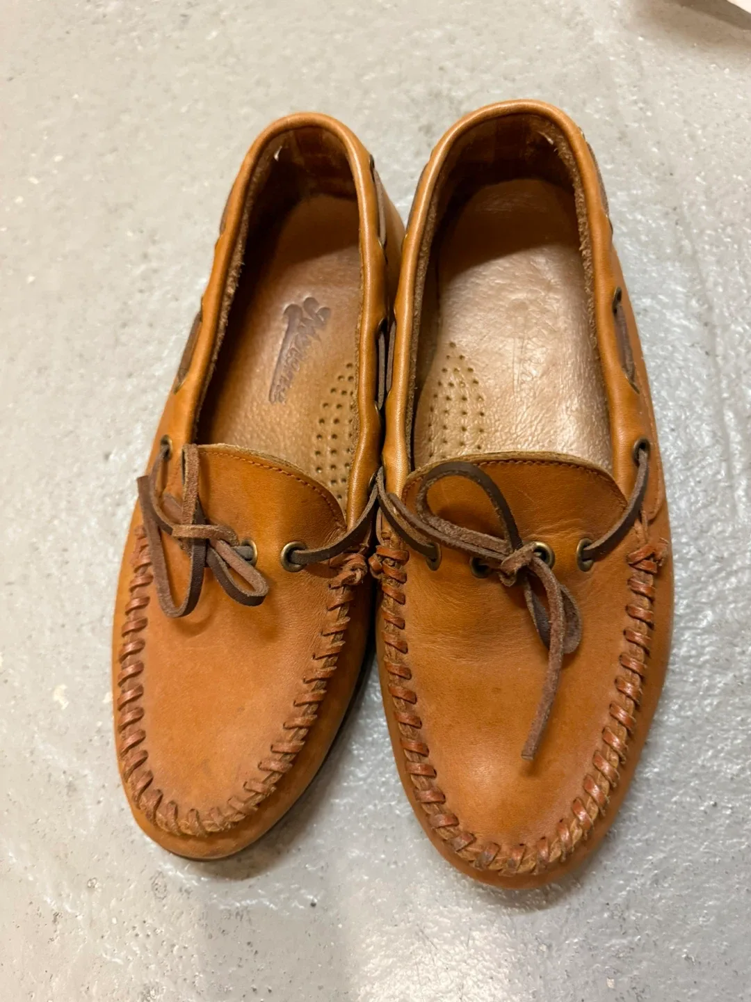 Leather Upper Moccasins Size 7