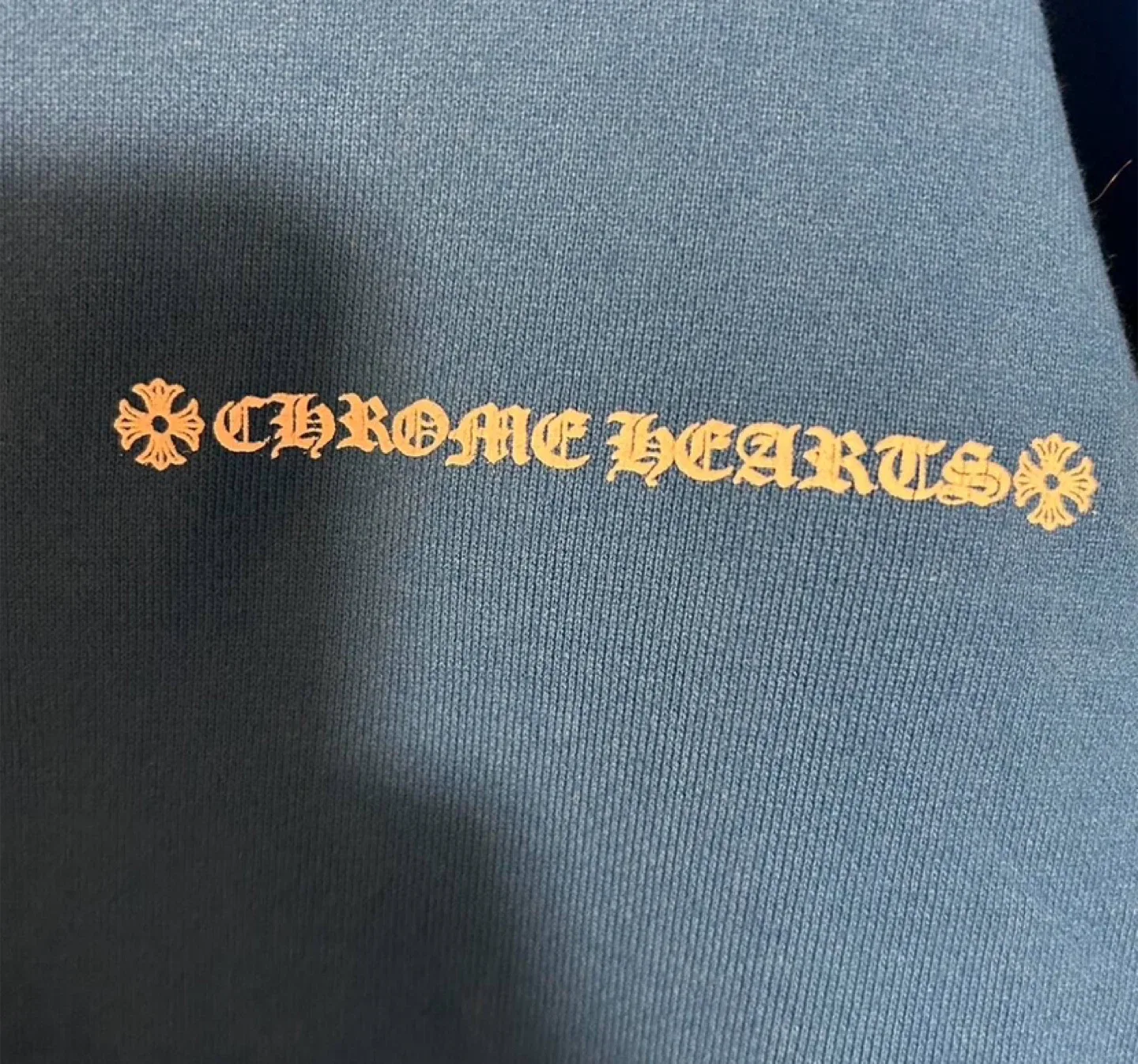 Chrome Hearts Blue Space Graphic Hoodie With Flame Sleeve Design image indicator(3)