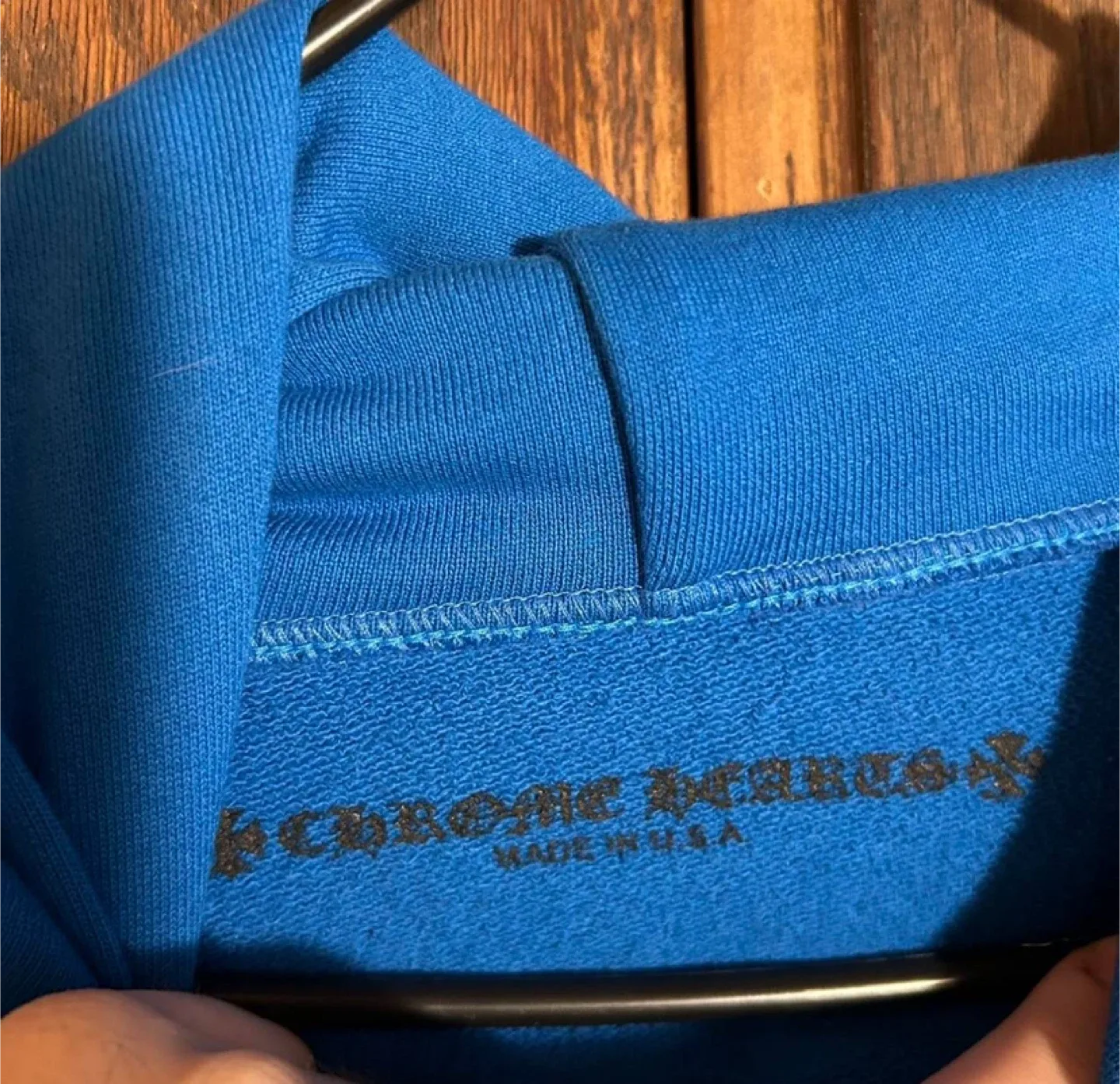 Chrome Hearts Blue Space Graphic Hoodie With Flame Sleeve Design image indicator(6)