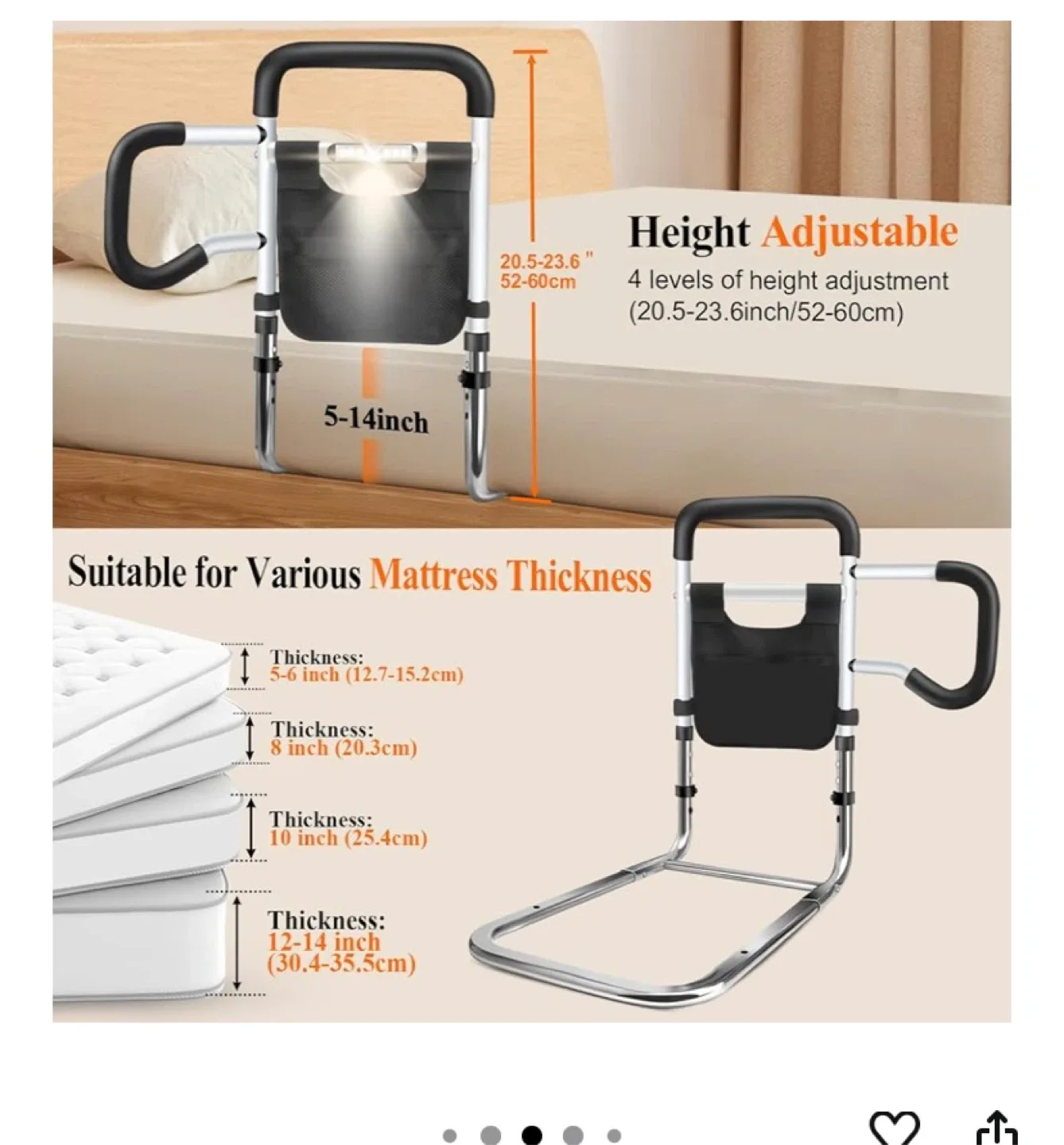 DePango Bed Rails for Elderly Adults Safety image indicator(2)