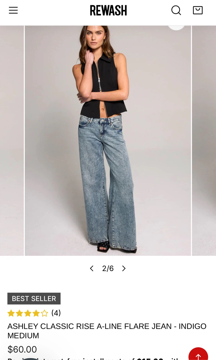 Rewash Wide Leg Jeans - Size 1 - photo 3