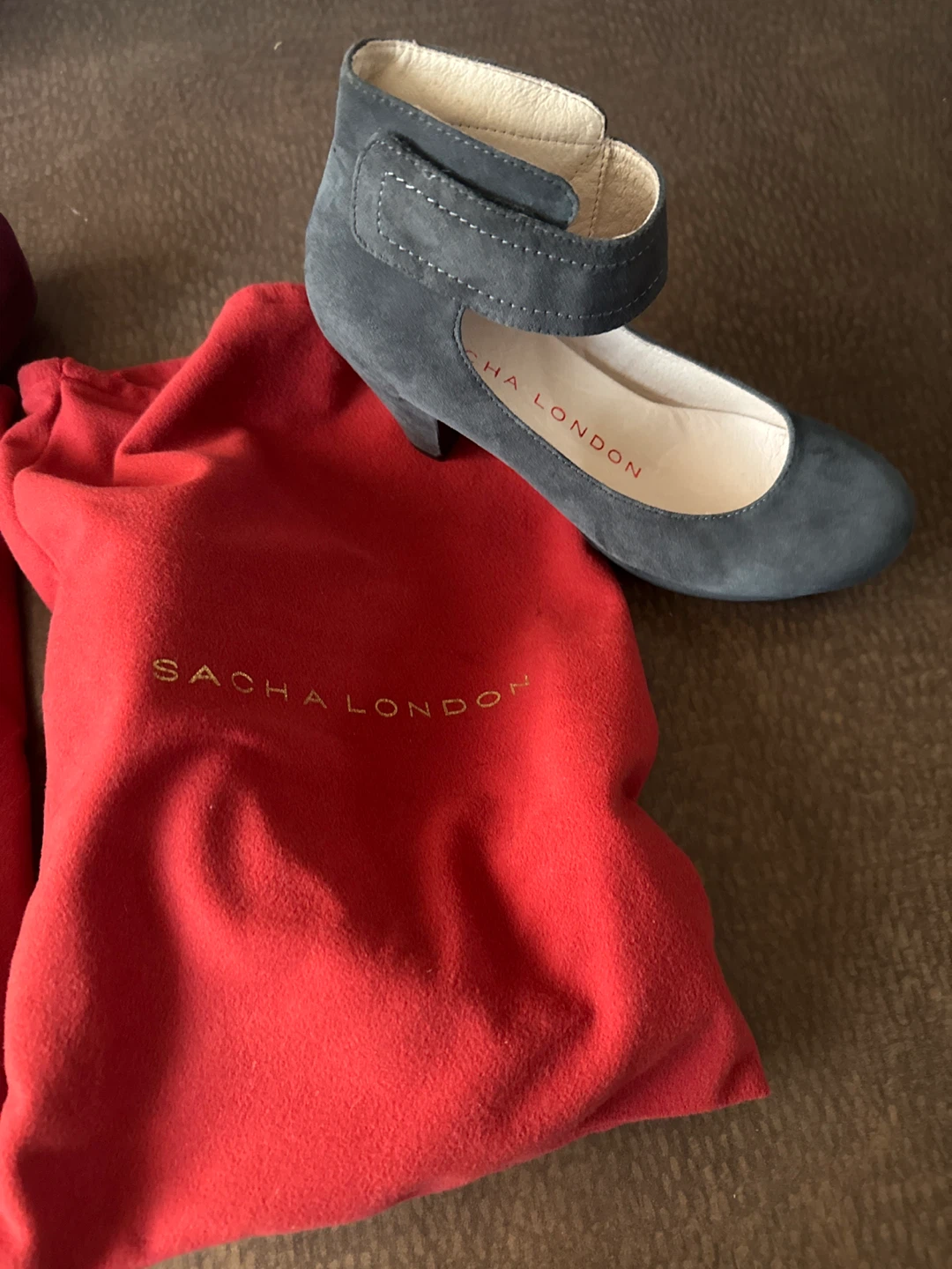 Sacha London Gray Suede Heels, Size 6.5
