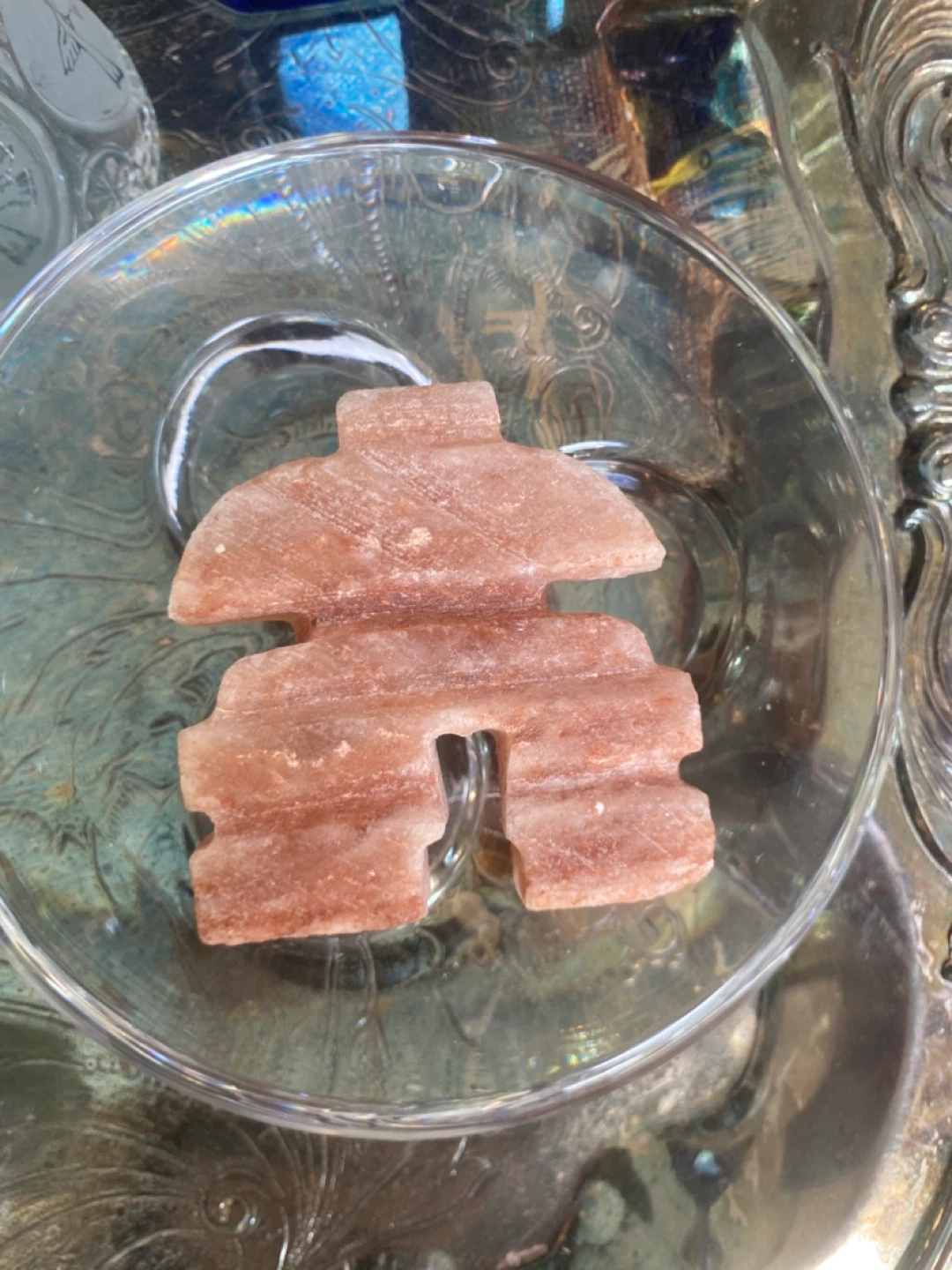 Inukshuk Carved Pink Salt Rock - photo 2