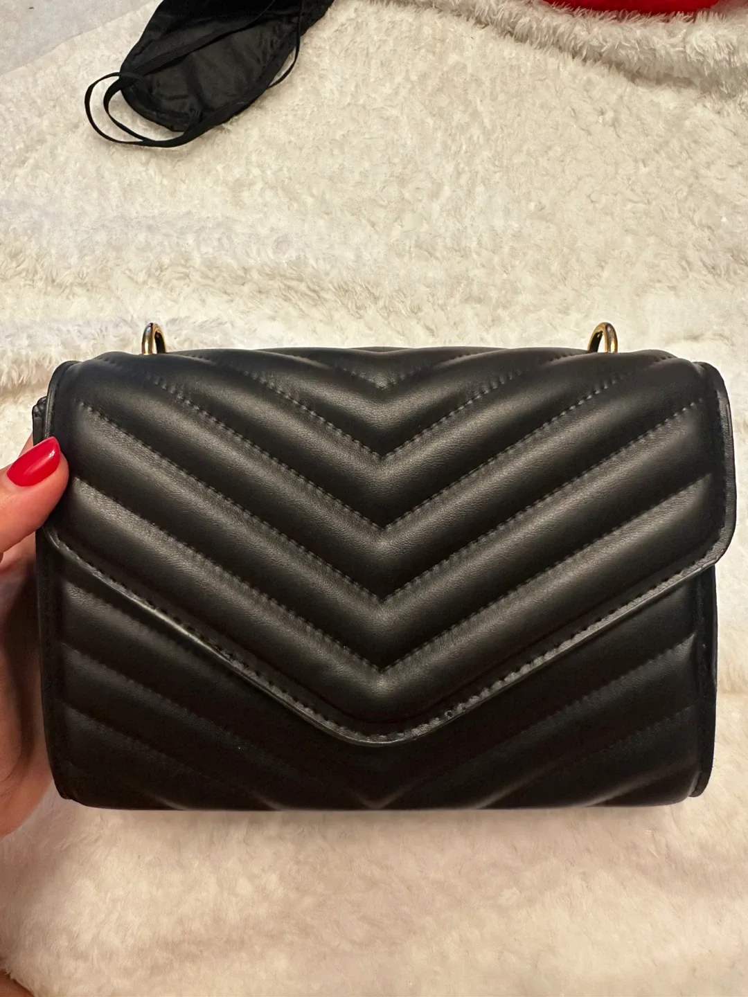 Black Chevron Shoulder Bag thumbnail