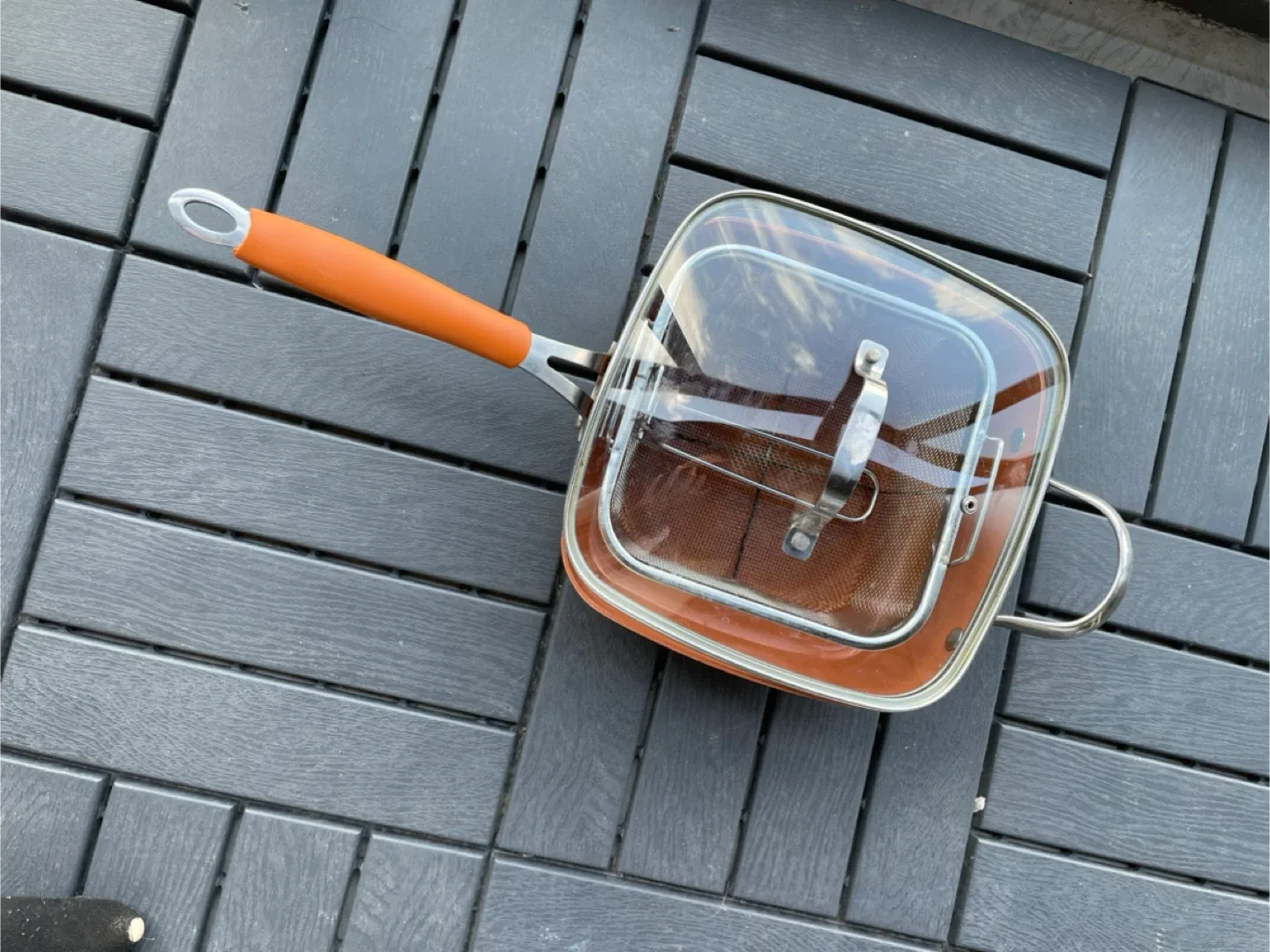 Copper Chef Square Fry Pan with Lid & Fry Basket image indicator(4)