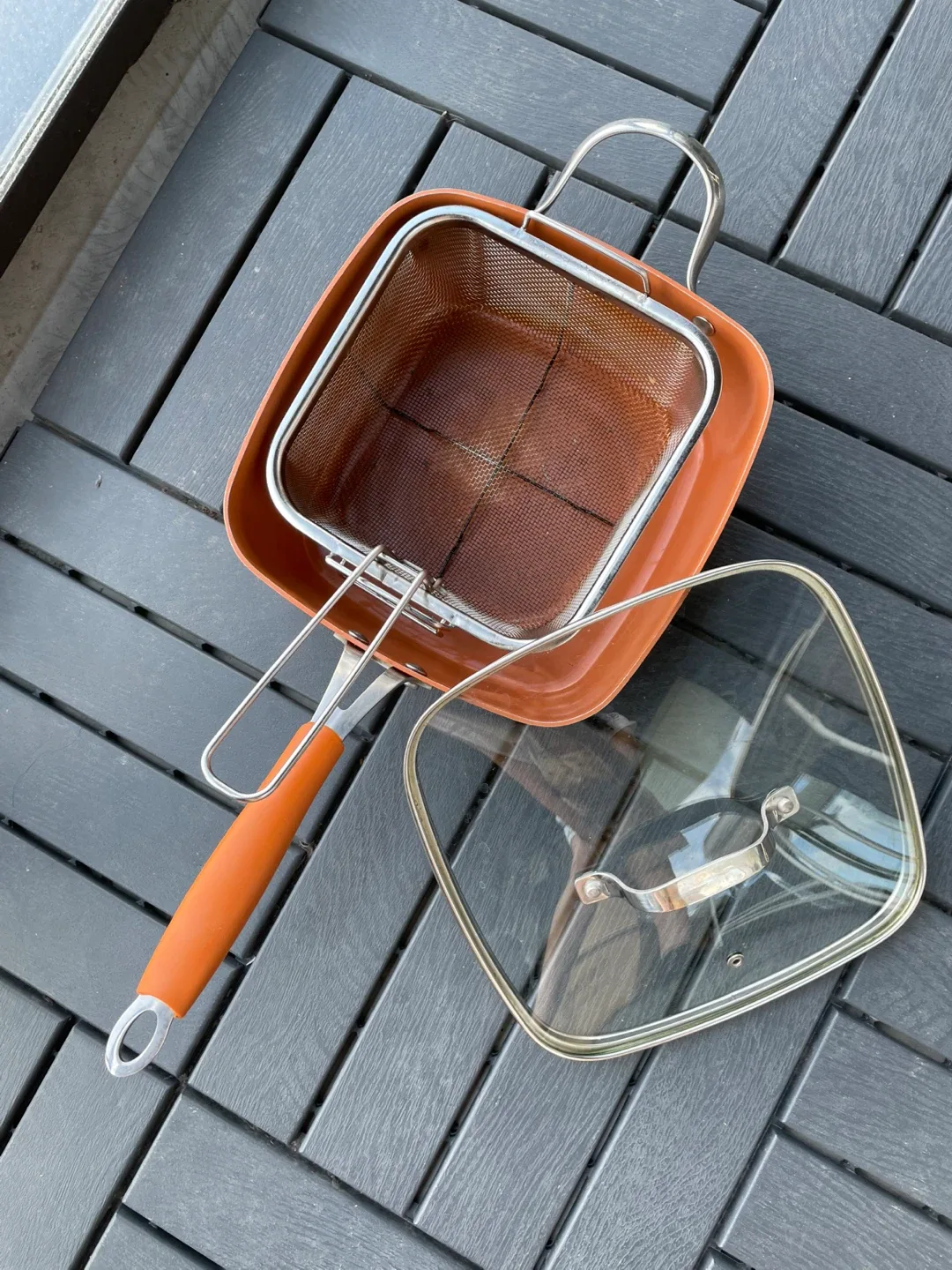 Copper Chef Square Fry Pan with Lid & Fry Basket image indicator(3)