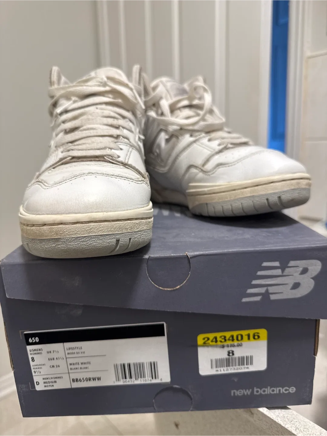 New Balance 650 White Sneakers - US 8 thumbnail