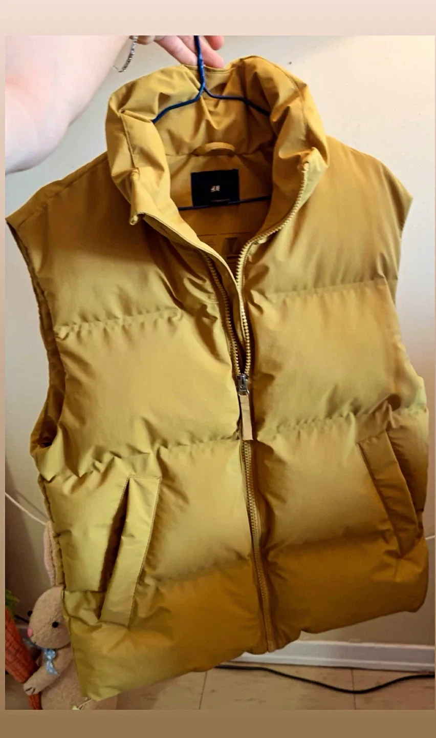 H&M Puffer Vest - Size S - Mustard Yellow thumbnail
