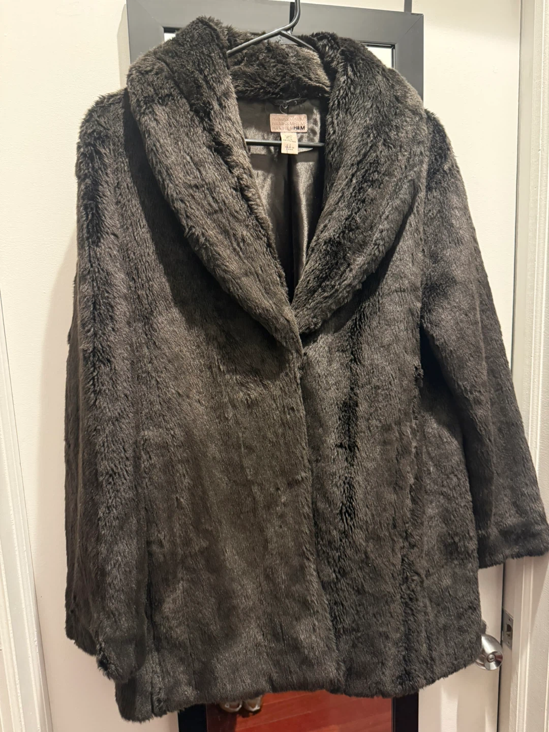 H&M Faux Fur Coat, Size 4