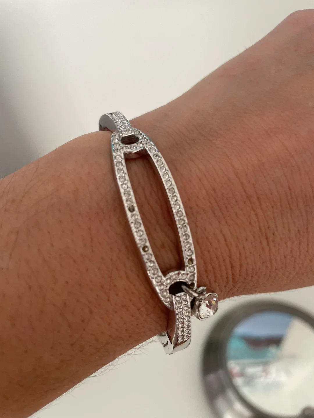 Swarovski Silver Tone Bangle Bracelet