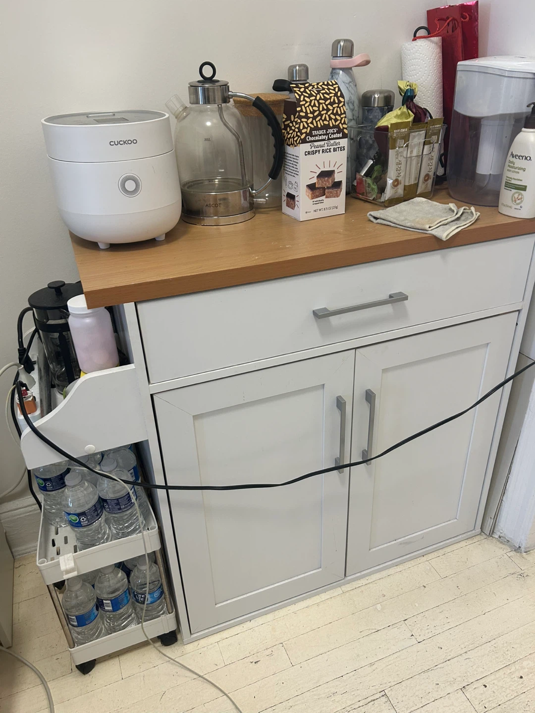 Hodedah Kitchen Island - White