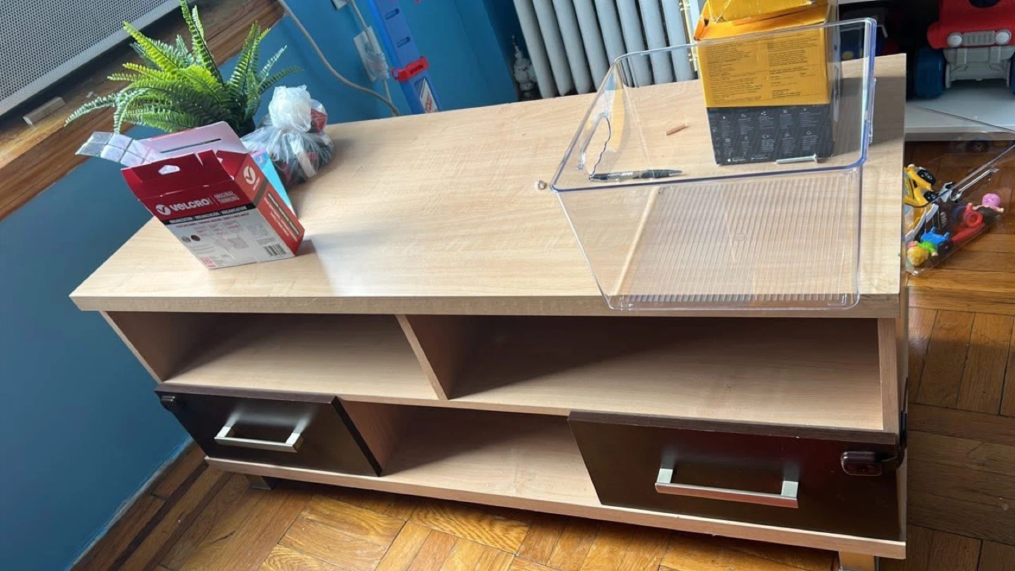 Wood TV Stand with Storage
