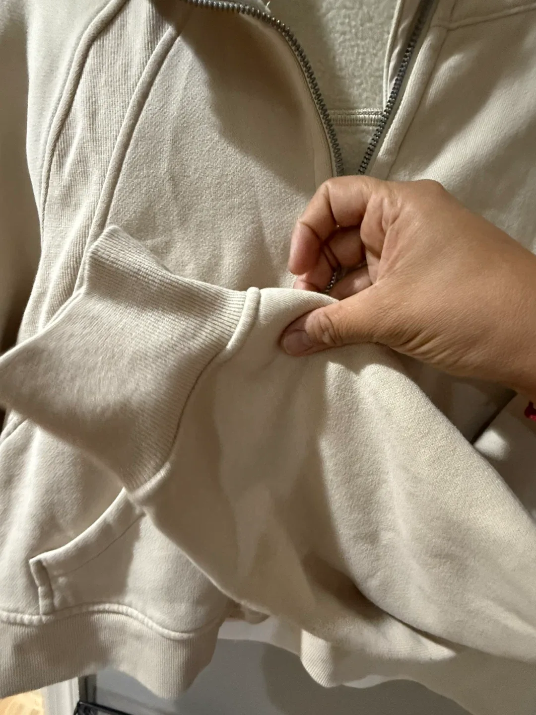 Lululemon Scuba Oversized Full Zip Hoodie - Cream image indicator(5)