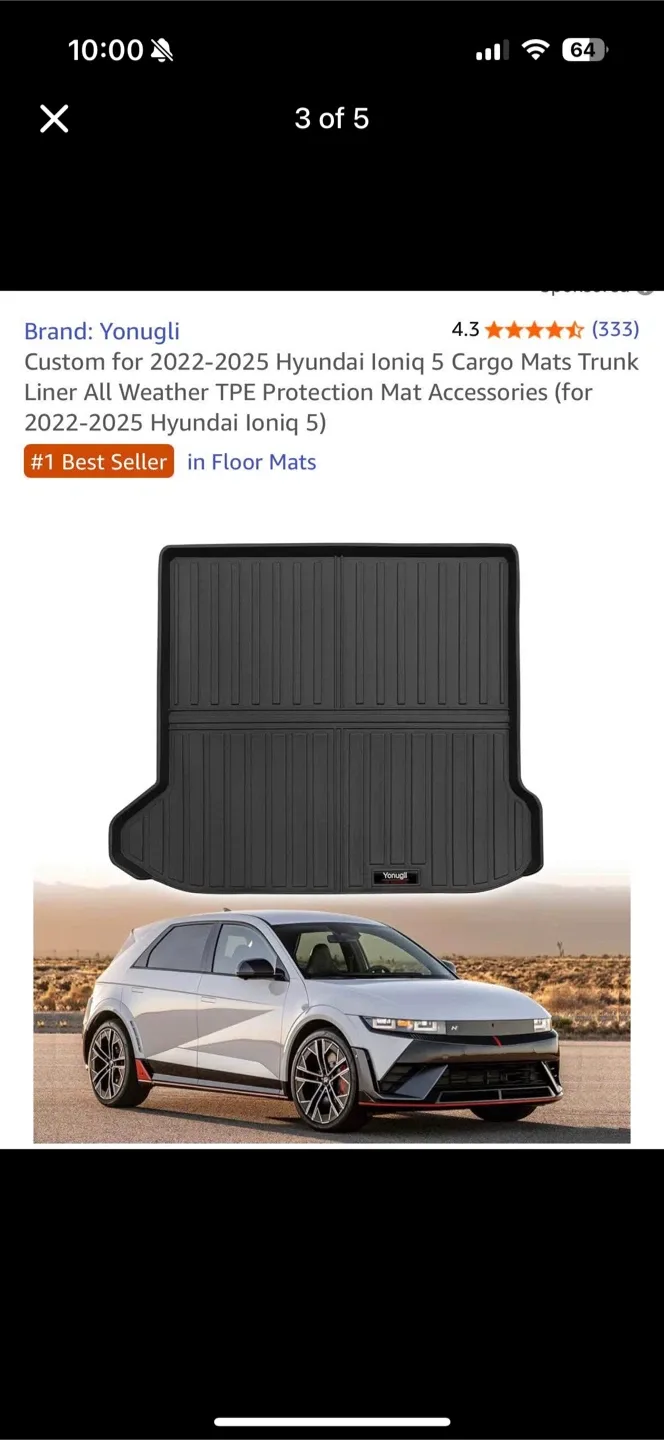 New Yonugli Hyundai Ioniq 5 Cargo Trunk Liner image indicator(3)