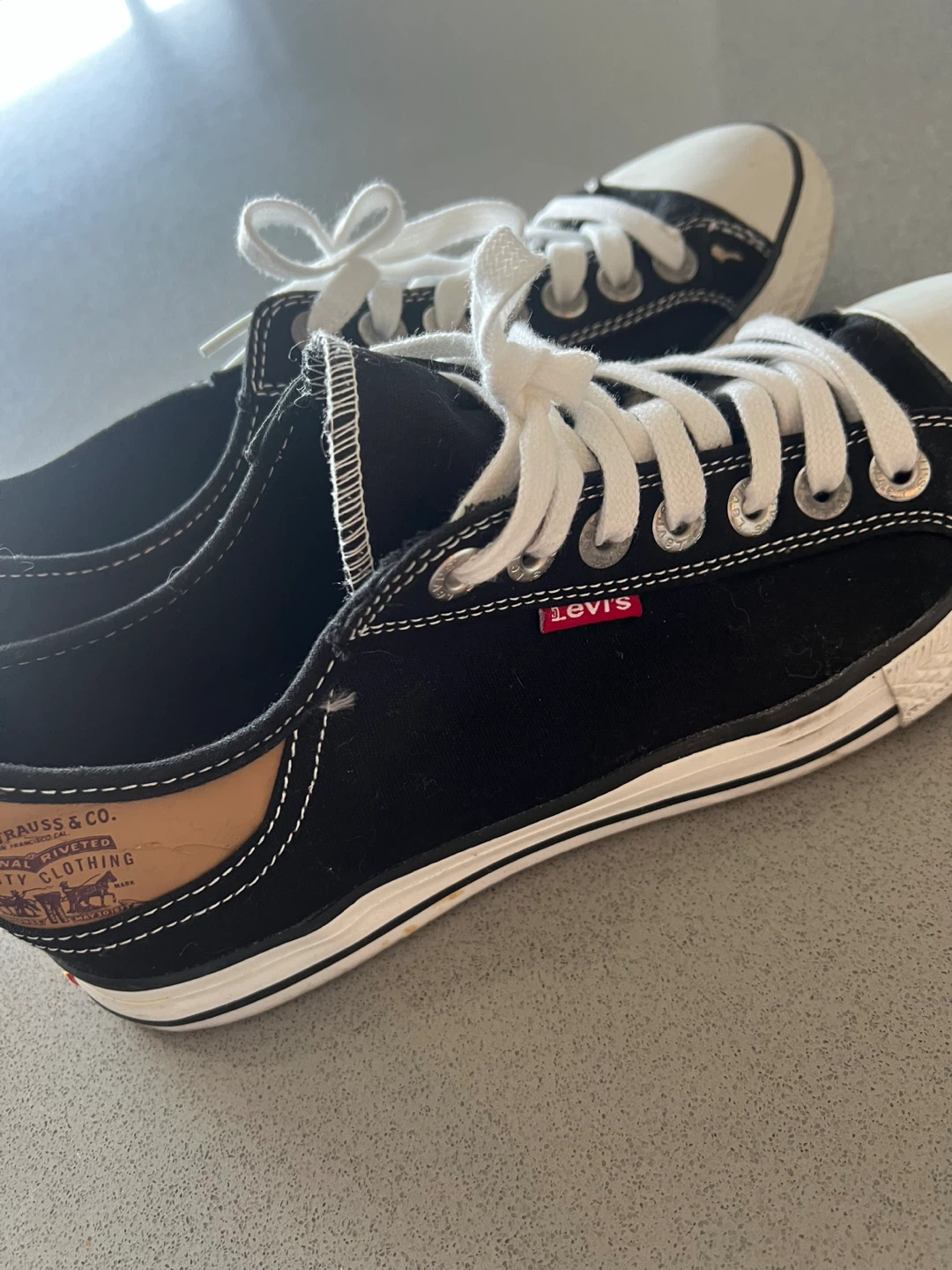 Levi's Black Canvas Sneakers - Size 9 - photo 2