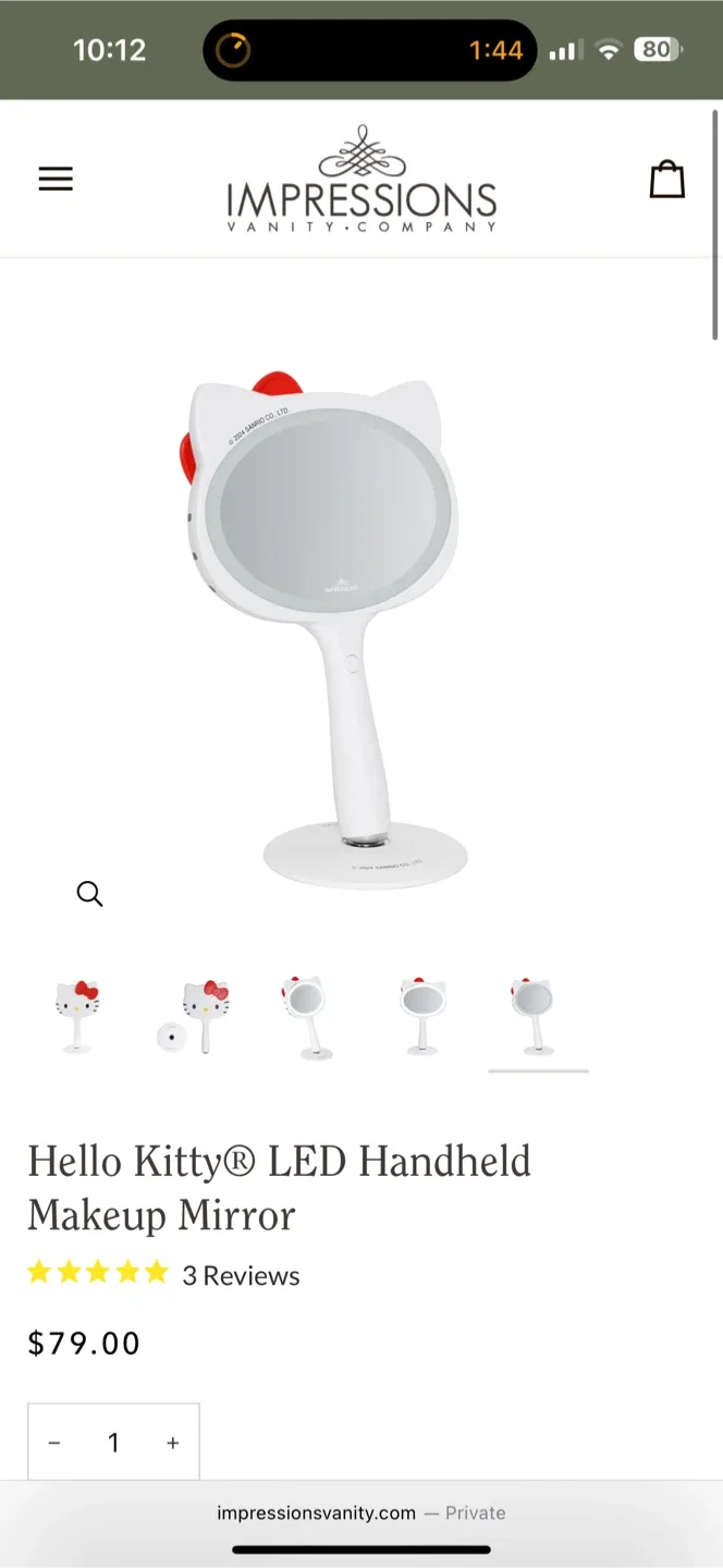 Impressions Vanity Hello Kitty LED Handheld Makeup Mirror image indicator(2)