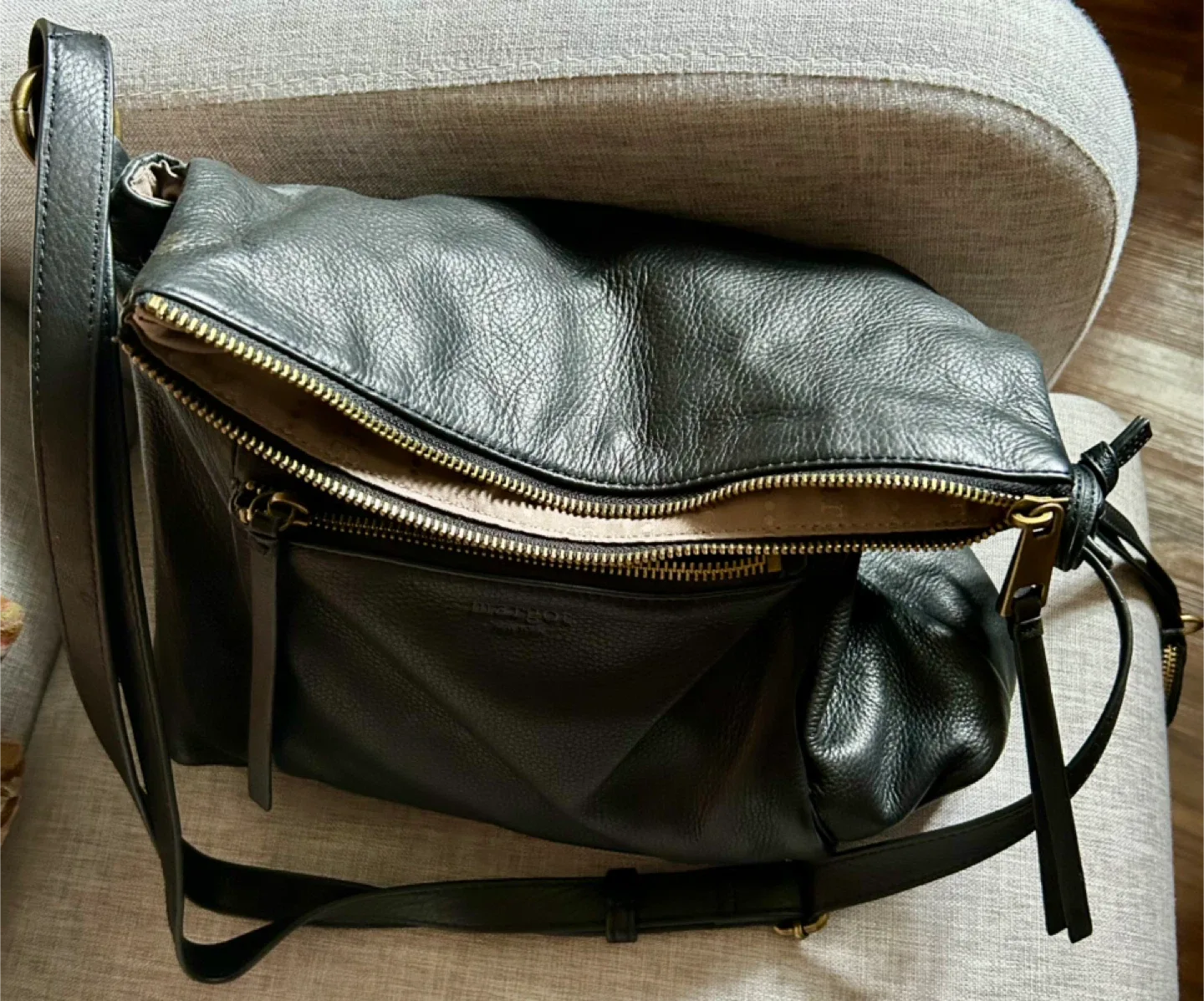 Margot Black Leather Shoulder Bag thumbnail
