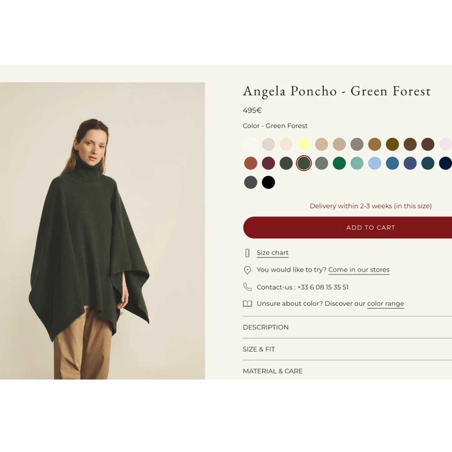Linnea Lund 100% Cashmere Angela Poncho image indicator(3)