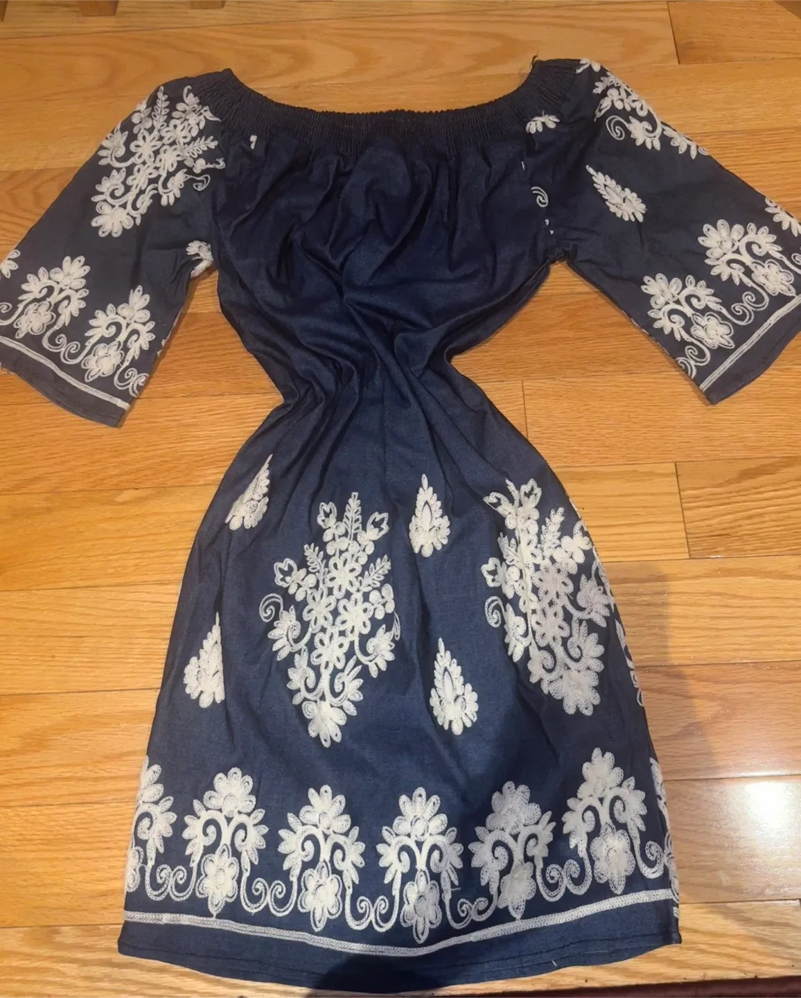 Blue & White Floral Dress - Size Medium image indicator(2)