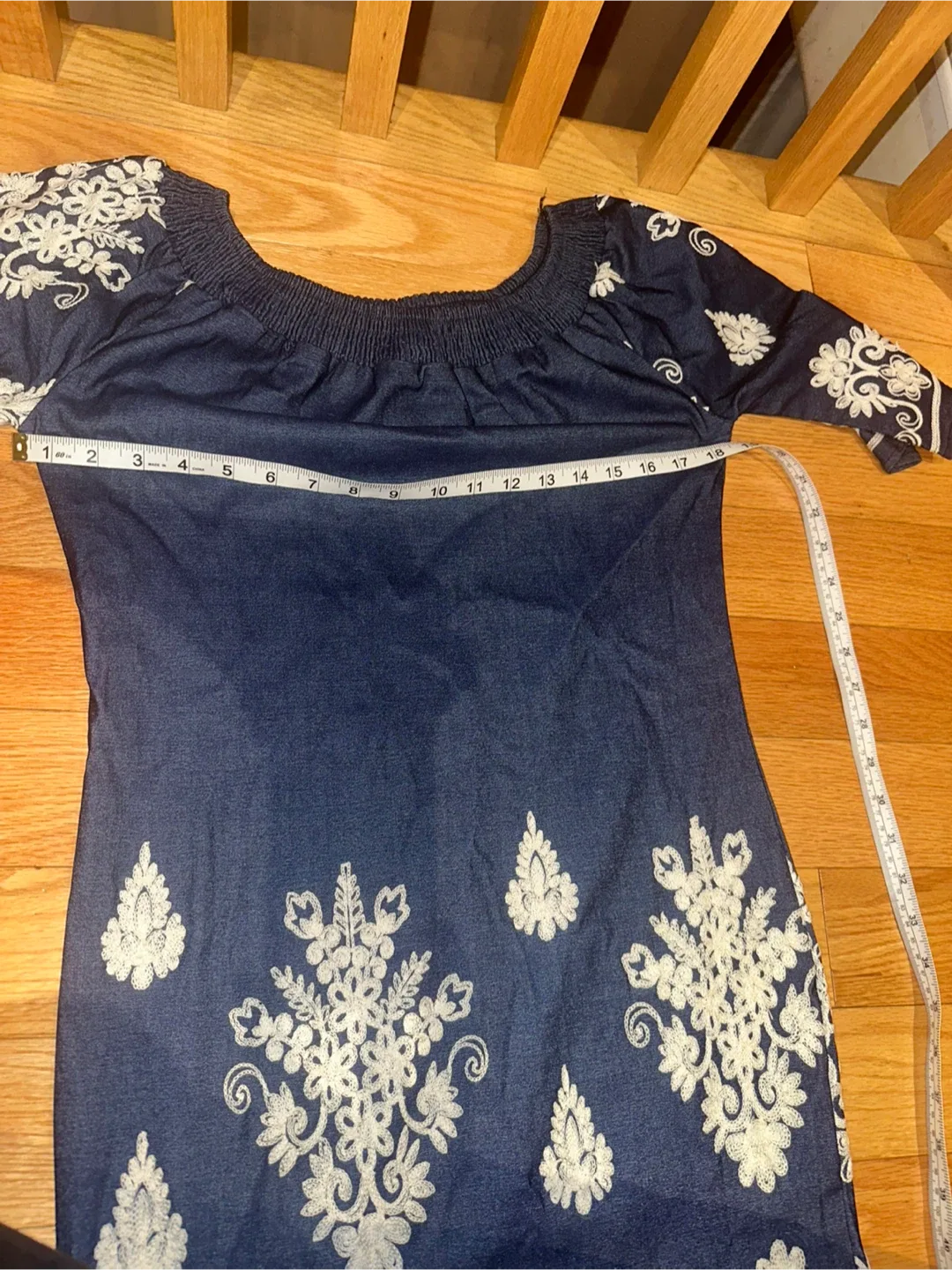 Blue & White Floral Dress - Size Medium image indicator(4)
