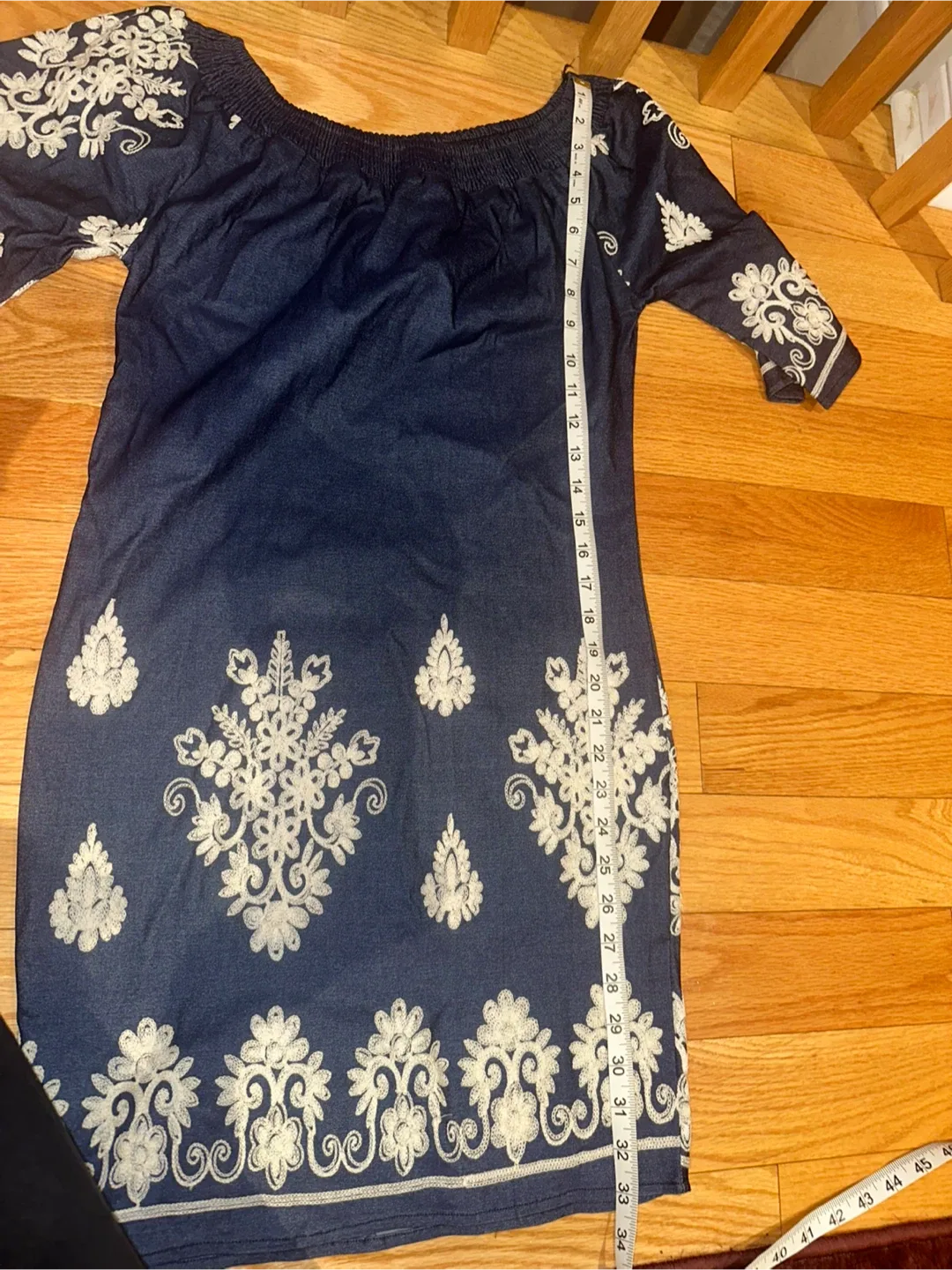 Blue & White Floral Dress - Size Medium image indicator(5)