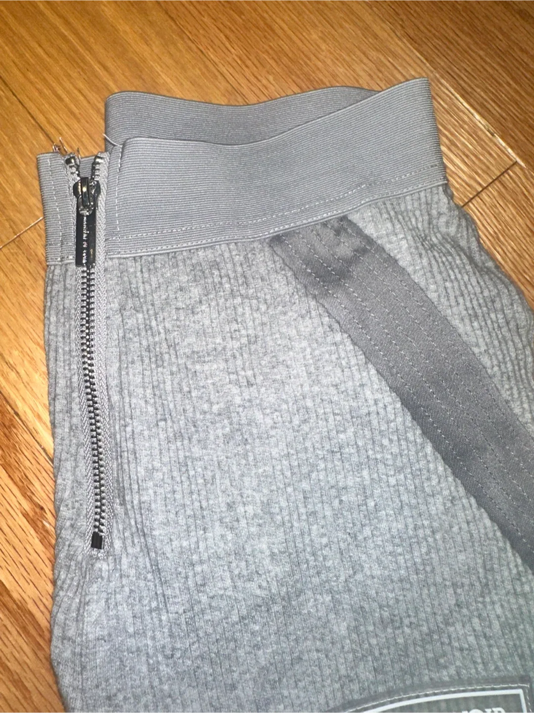 Manière De Voir Grey Ribbed Flare Pants image indicator(3)