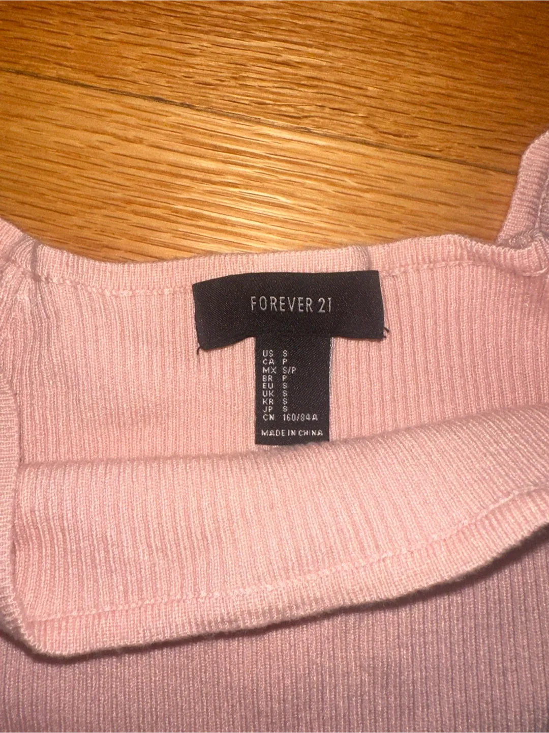 Pink Ribbed Long Sleeve Top - Size S image indicator(3)