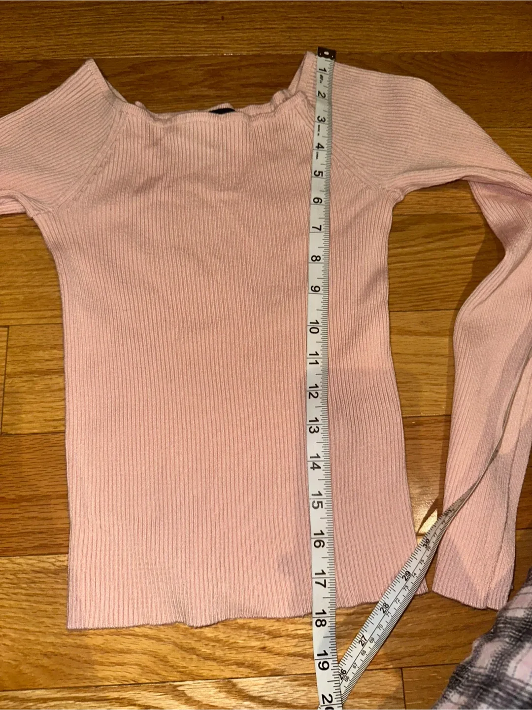Pink Ribbed Long Sleeve Top - Size S image indicator(6)