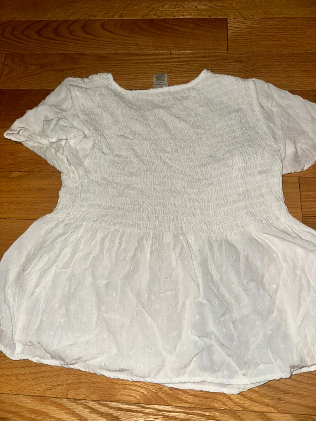 White Smocked Top - Size Small image indicator(2)