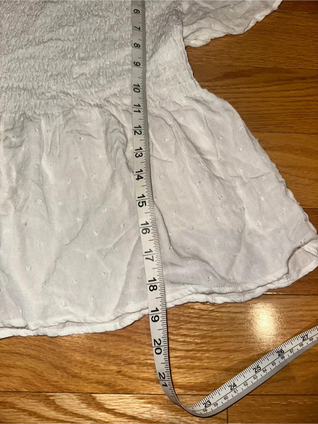 White Smocked Top - Size Small image indicator(4)