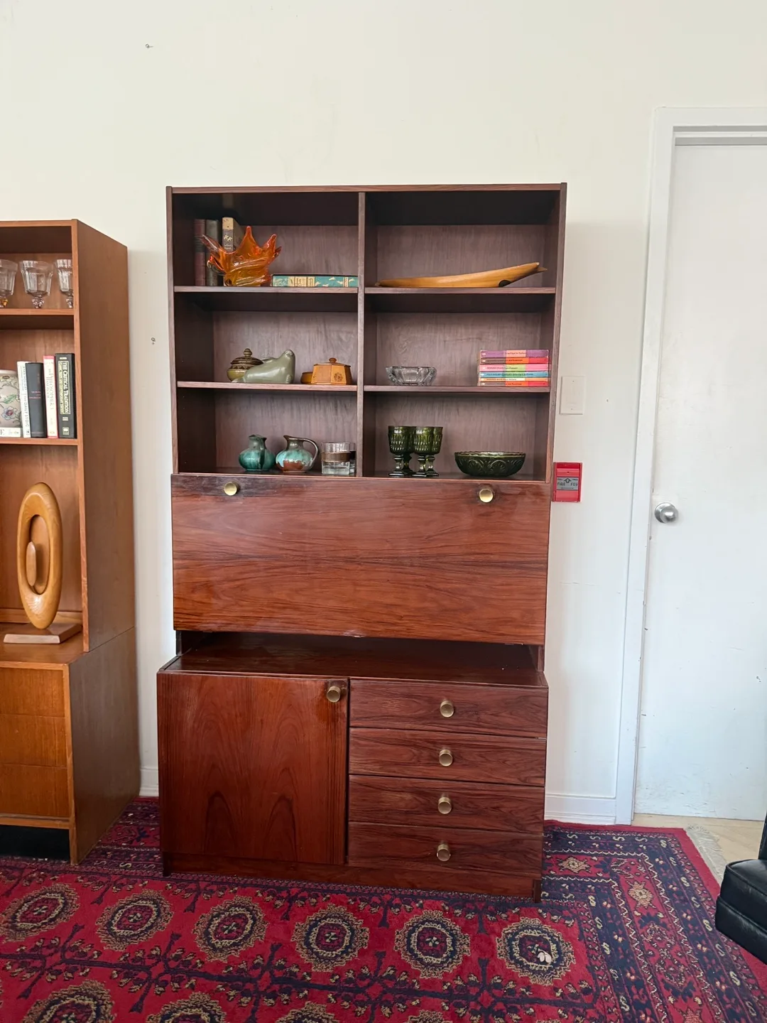 Rosewood MCM Vintage Tip-Down Wall Unit 🤎 thumbnail