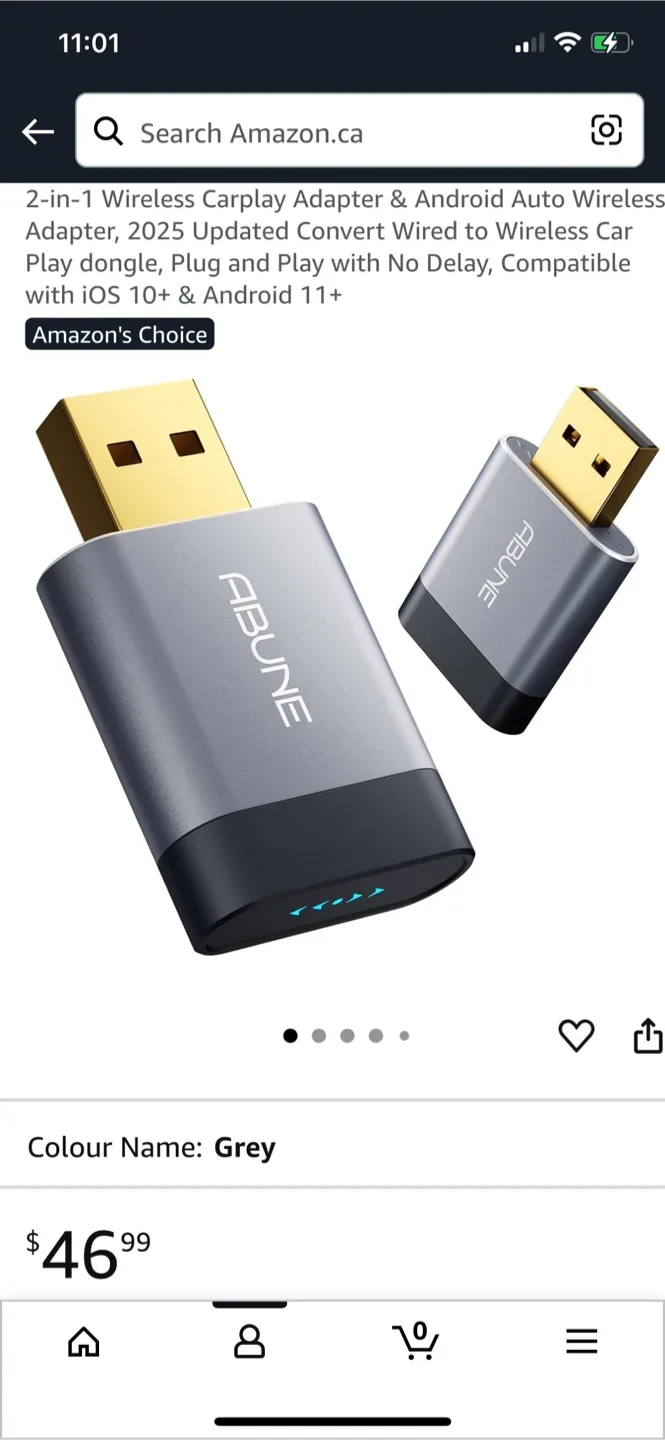 Abune Wireless Carplay Adapter - Grey