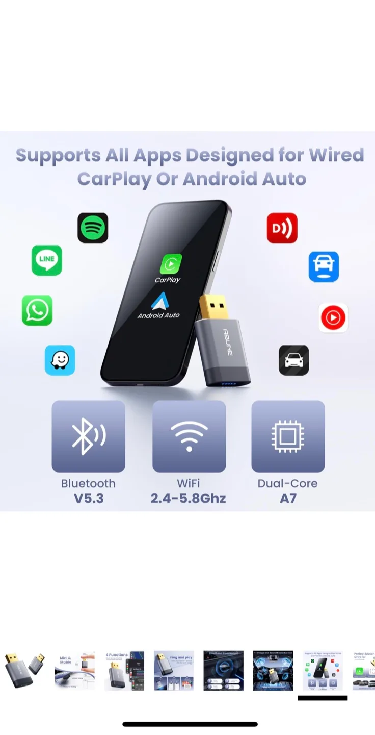 Abune Wireless Carplay Adapter - Grey image indicator(6)