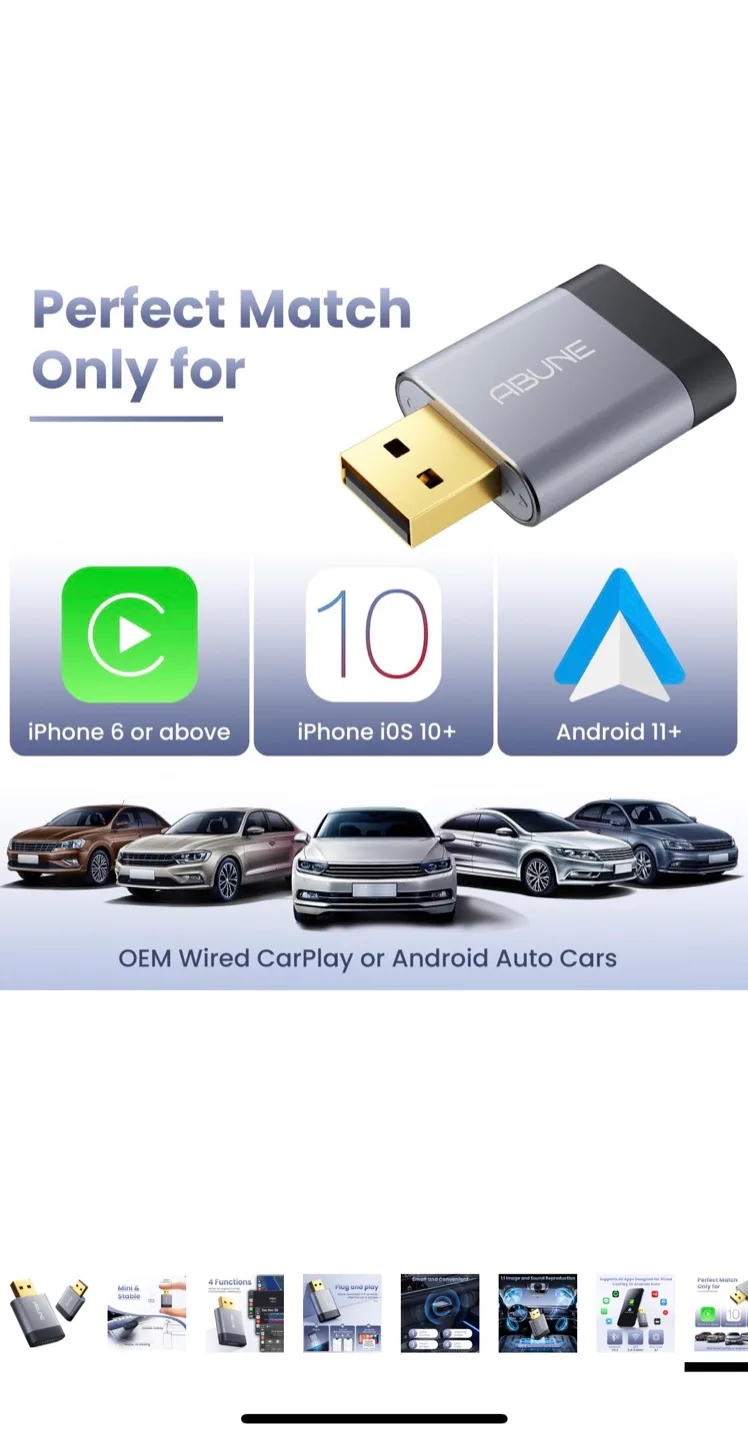 Abune Wireless Carplay Adapter - Grey image indicator(7)