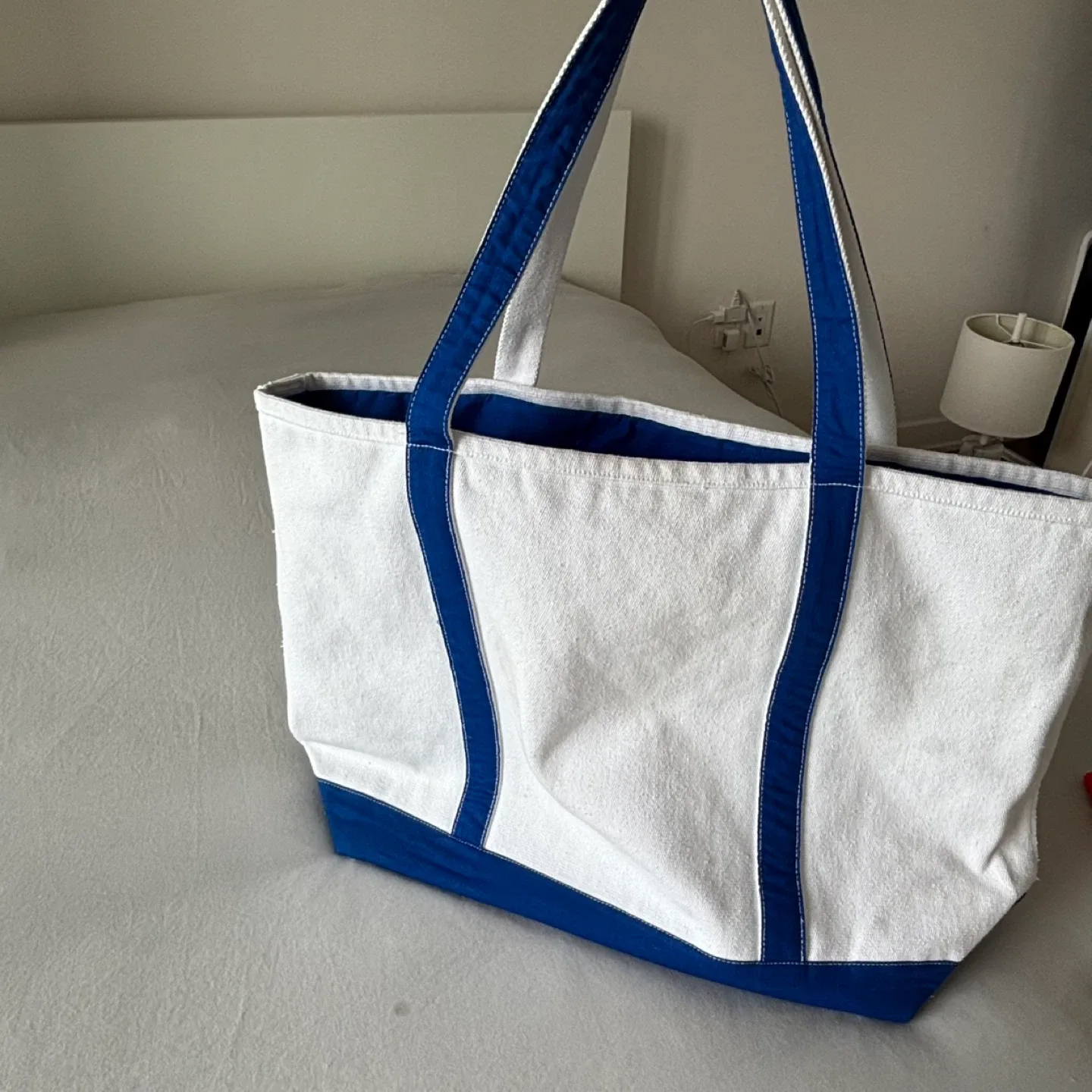 Large tote bag LL Bean inspired with Pretzel Crisps logo thumbnail