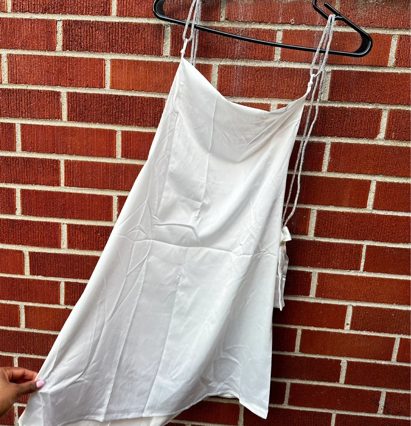 White Satin Cocktail Mini Dress image indicator(6)