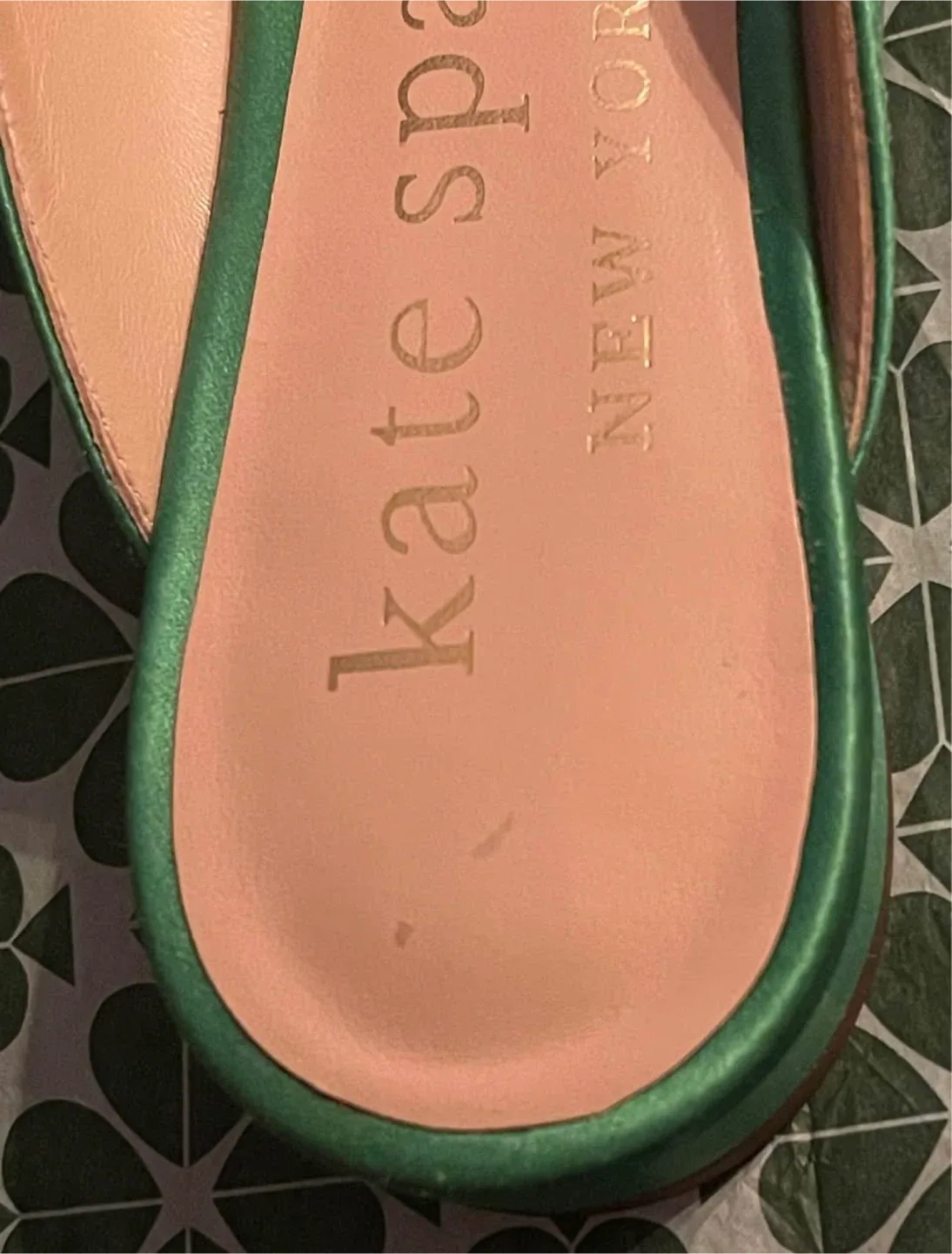 Kate Spade Kelly Emerald Green Buckle Up Slide Flats size 7 image indicator(8)