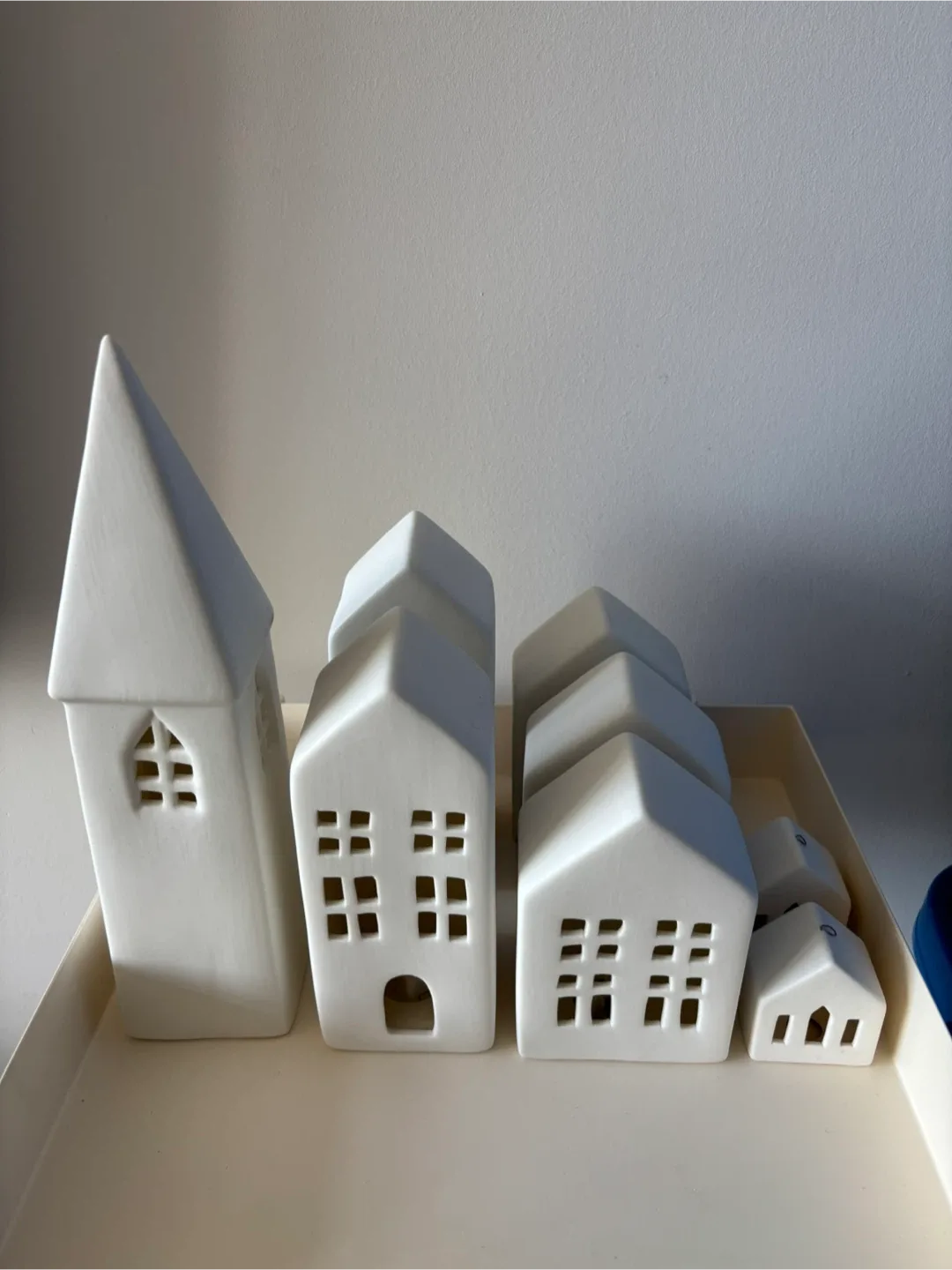 Ceramic Village House Set for Christmas Decor - 8 Pieces thumbnail