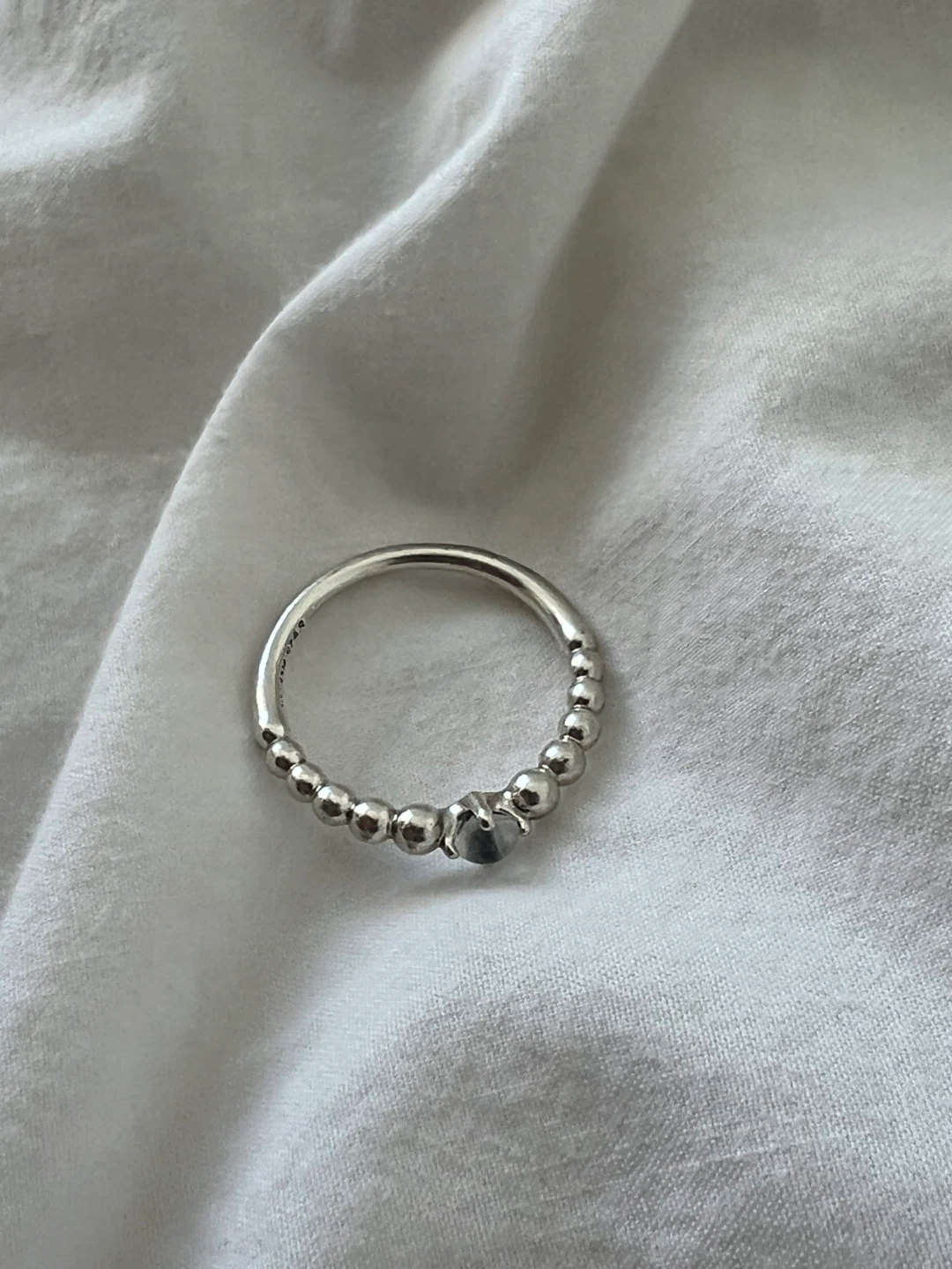 Pandora beaded ring with stone, size 56 - photo 2