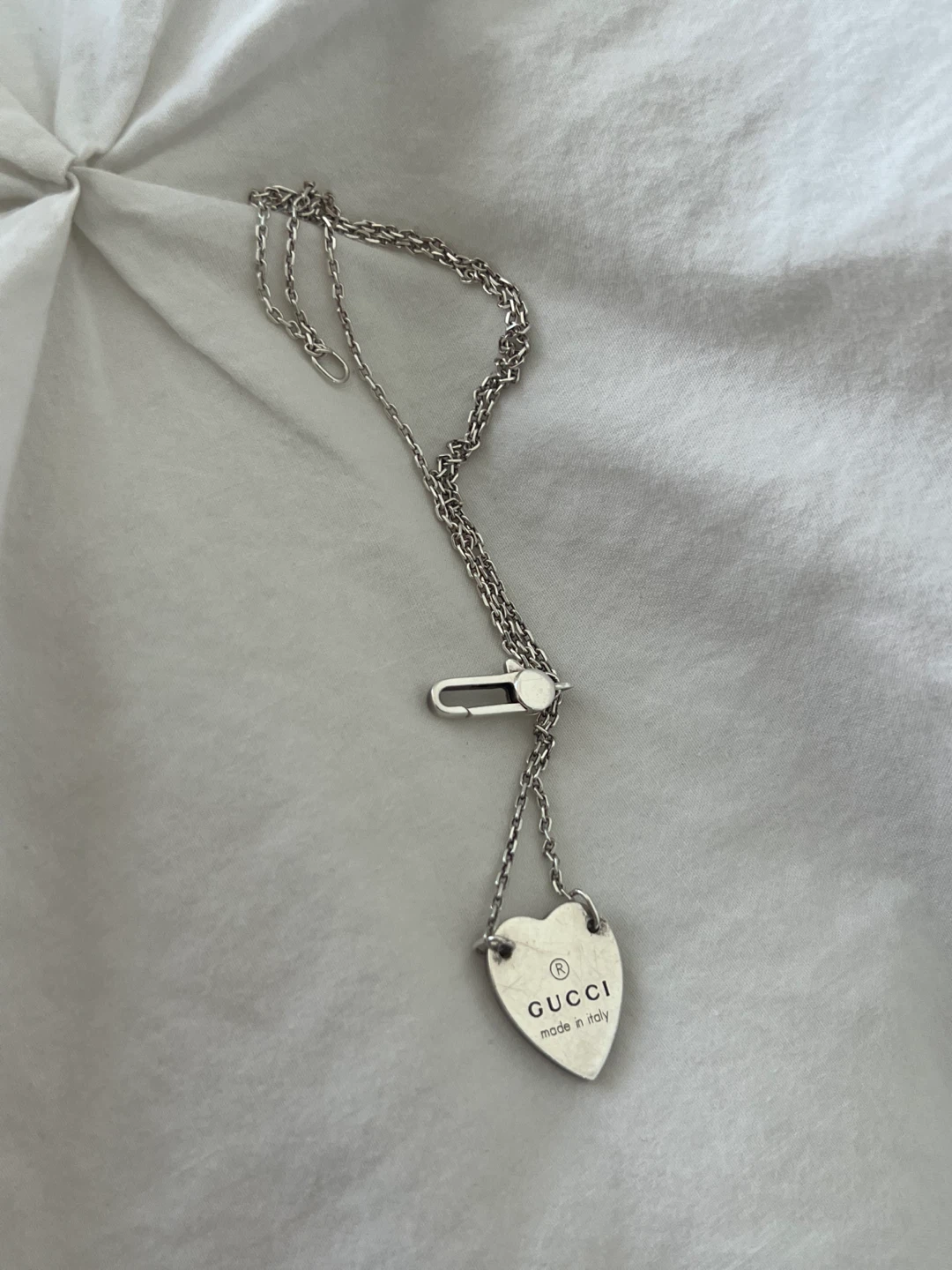 Gucci Silver Necklace with Heart Pendant
