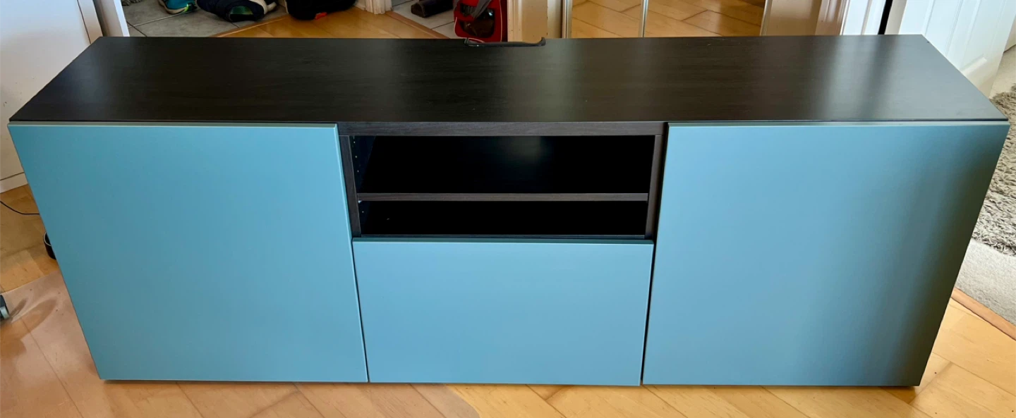 IKEA Besta TV Unit - Black/Blue