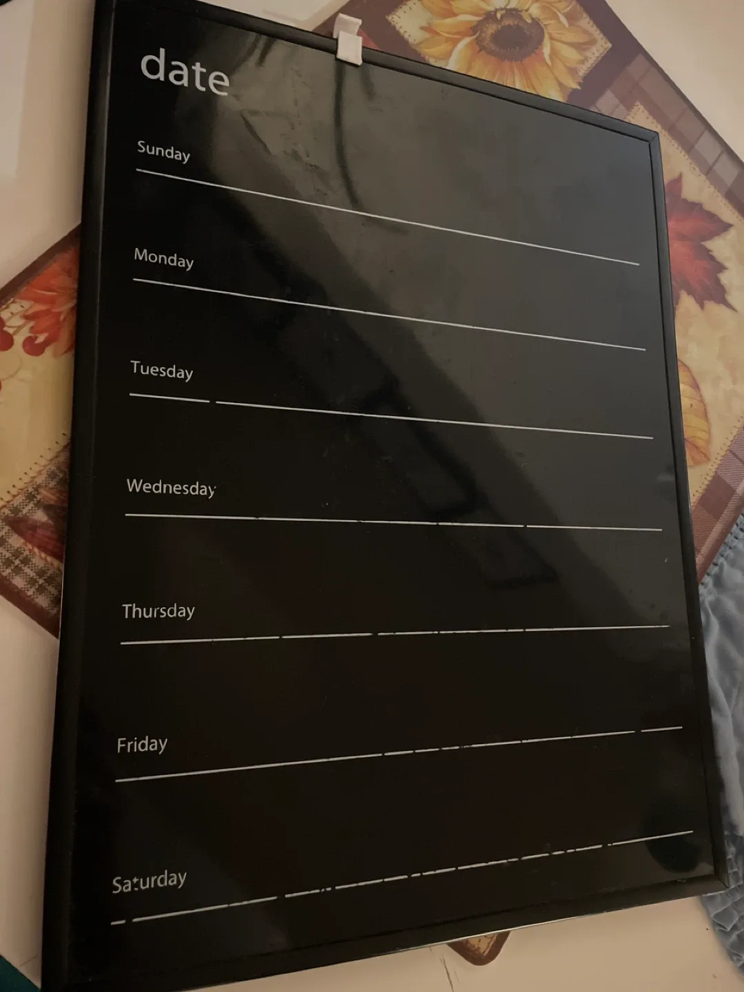 Black Framed Weekly Calendar thumbnail