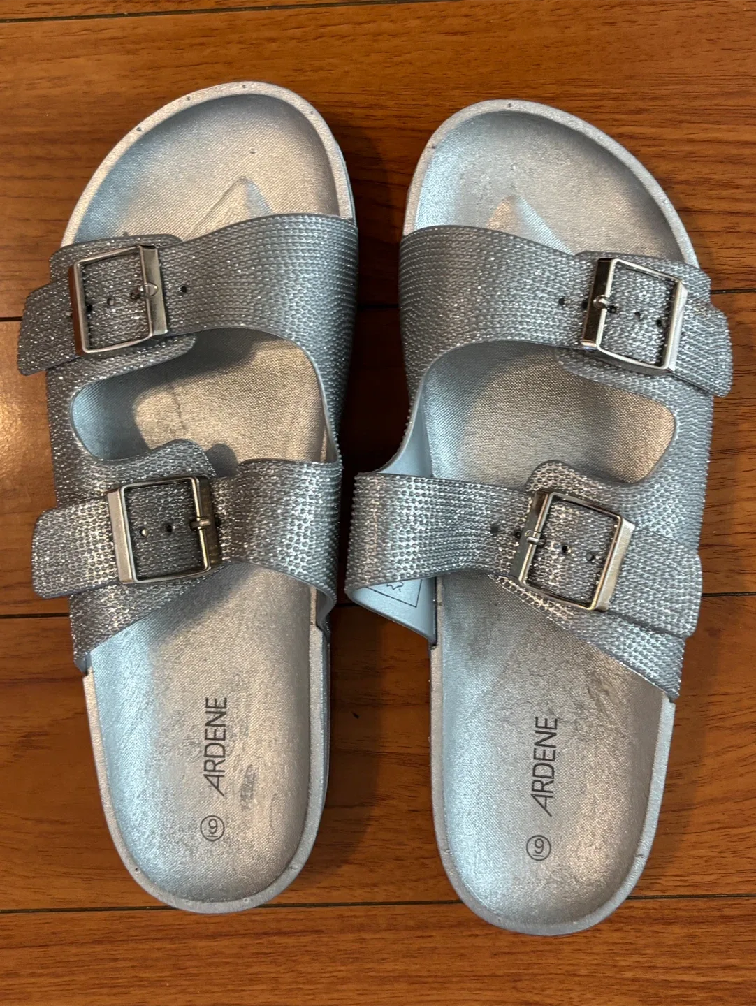 Ardene Silver Glitter Sandals - Size 9 thumbnail