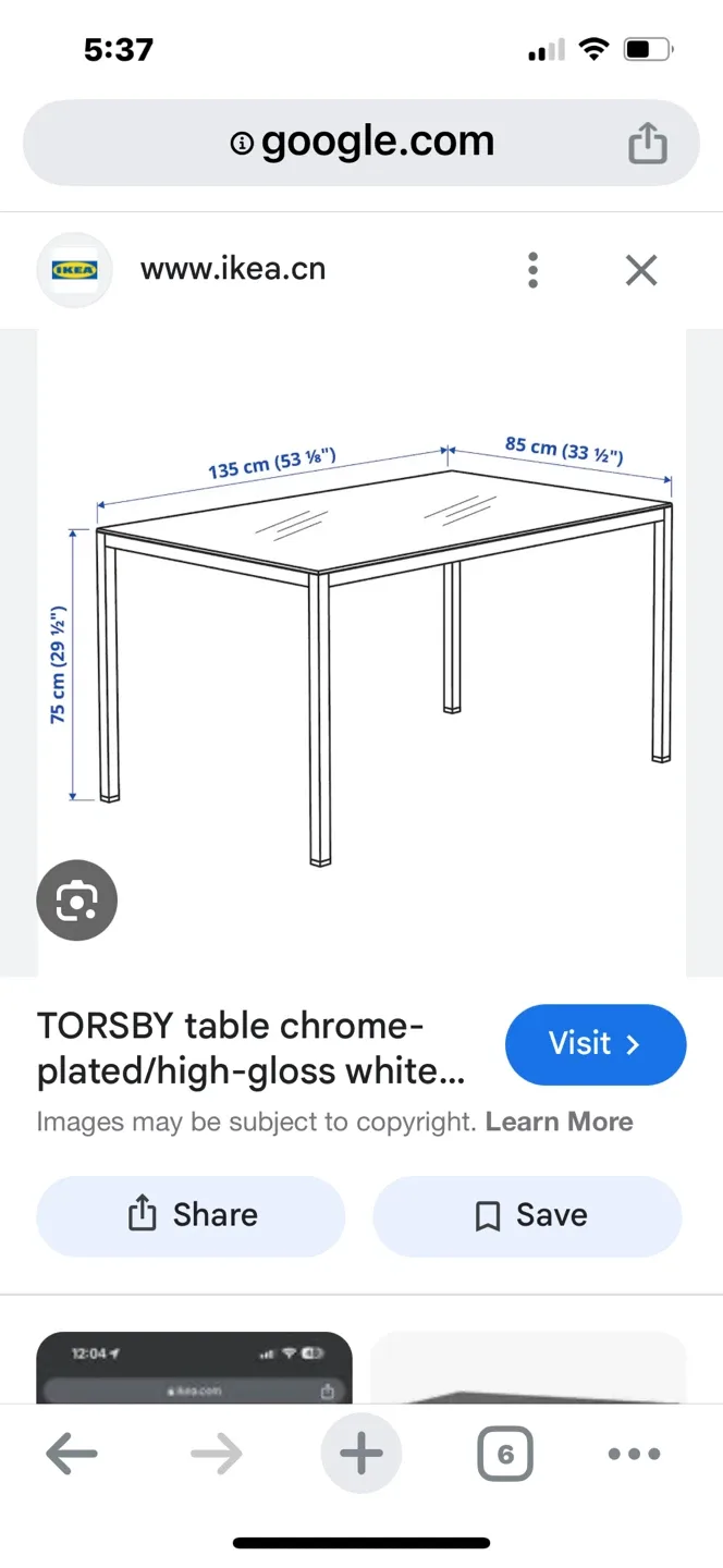 IKEA TORSBY Table Chrome-Plated/High-Gloss White
