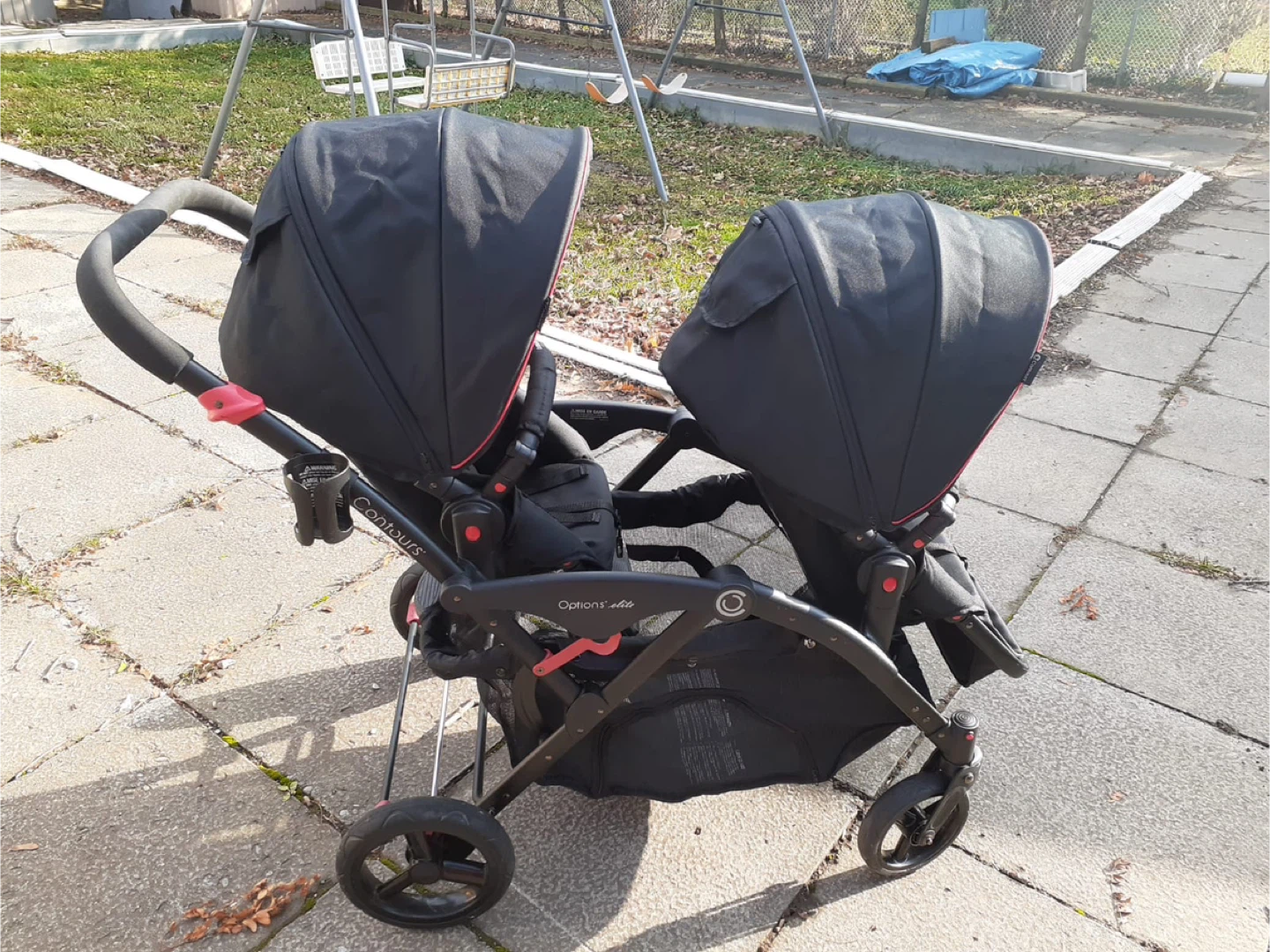 Contours Options Elite V2 Double Stroller - Black/Red - photo 2