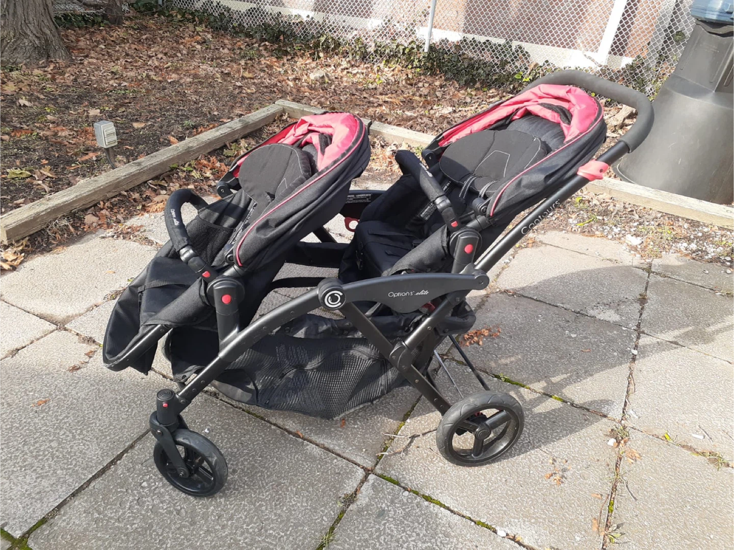 Contours Options Elite V2 Double Stroller - Black/Red