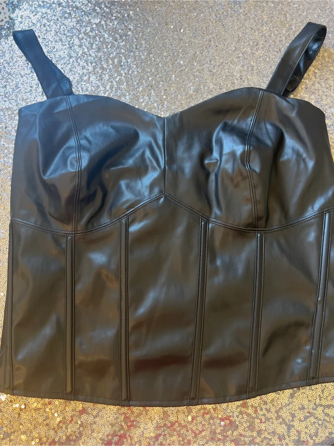 Torrid Faux Leather Corset Crop Top - 2X (18-20) thumbnail