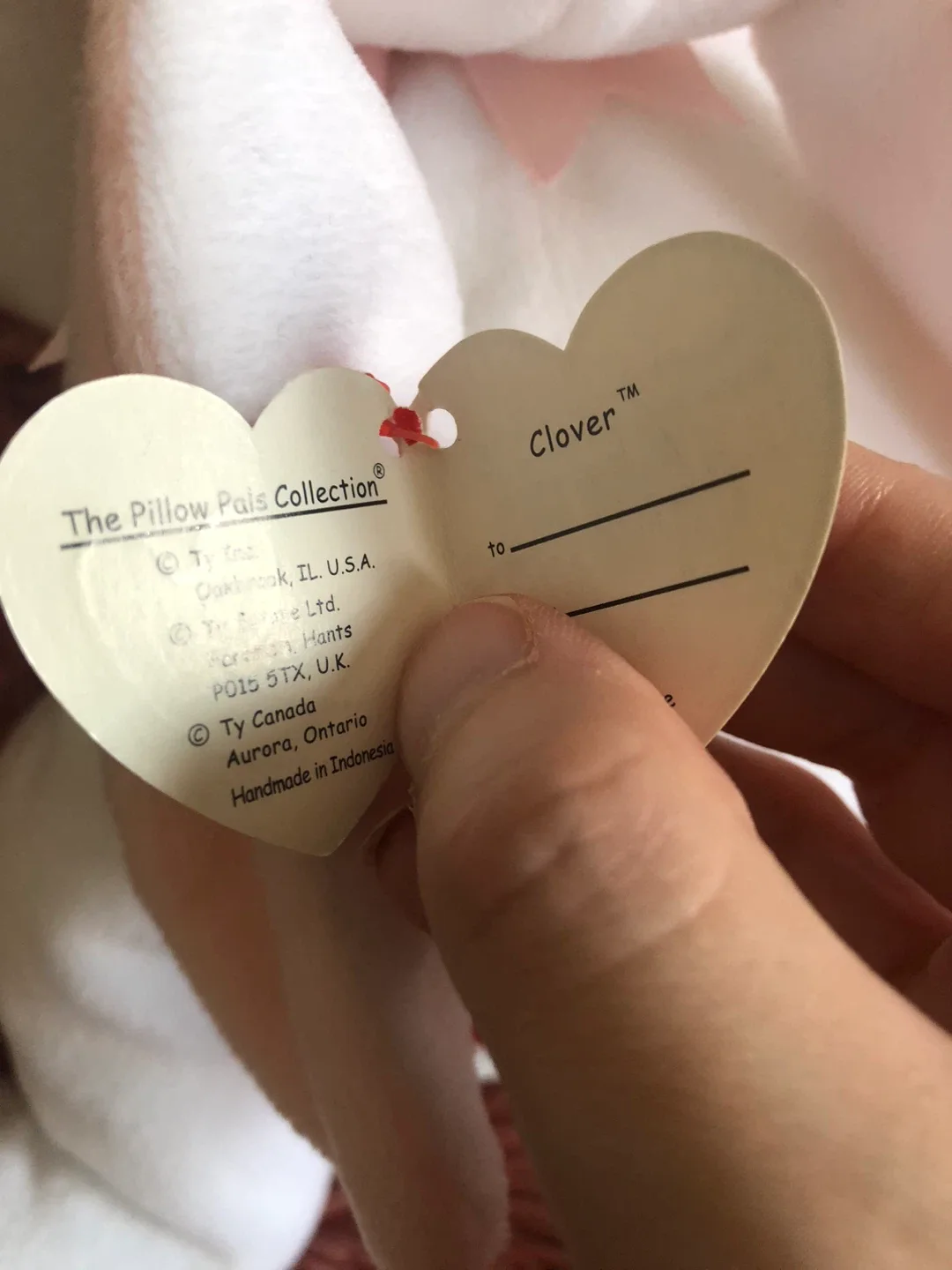 TY Beanie Baby Pillow Pals Collection Clover Bunny image indicator(5)