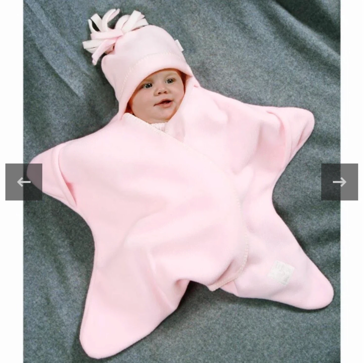 Huggles Pink Star Wrap Blanket 0-3M